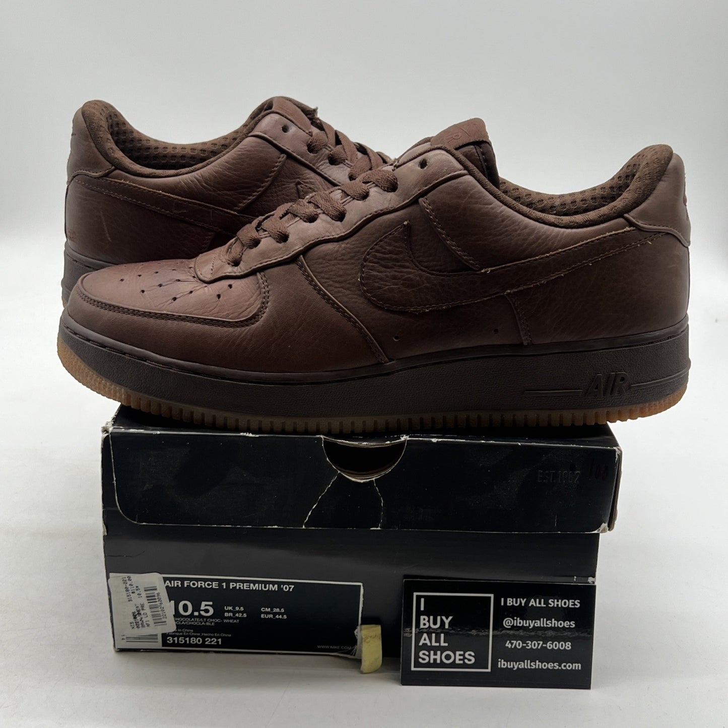 Size 10.5 - Nike Air Force 1 Premium 07 Brown (315180-221)