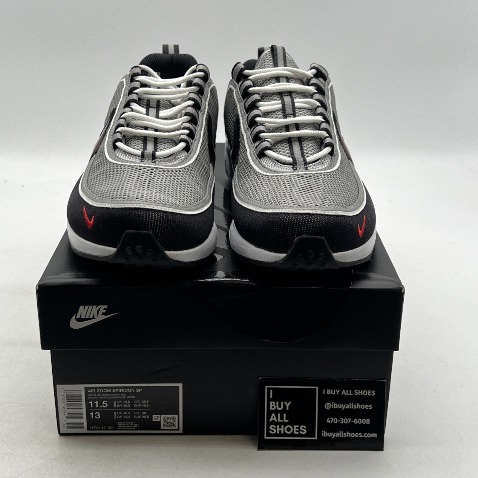 Size 11.5 - Nike Air Zoom Spiridon SP 2024 Silver Red (HF9117-001)