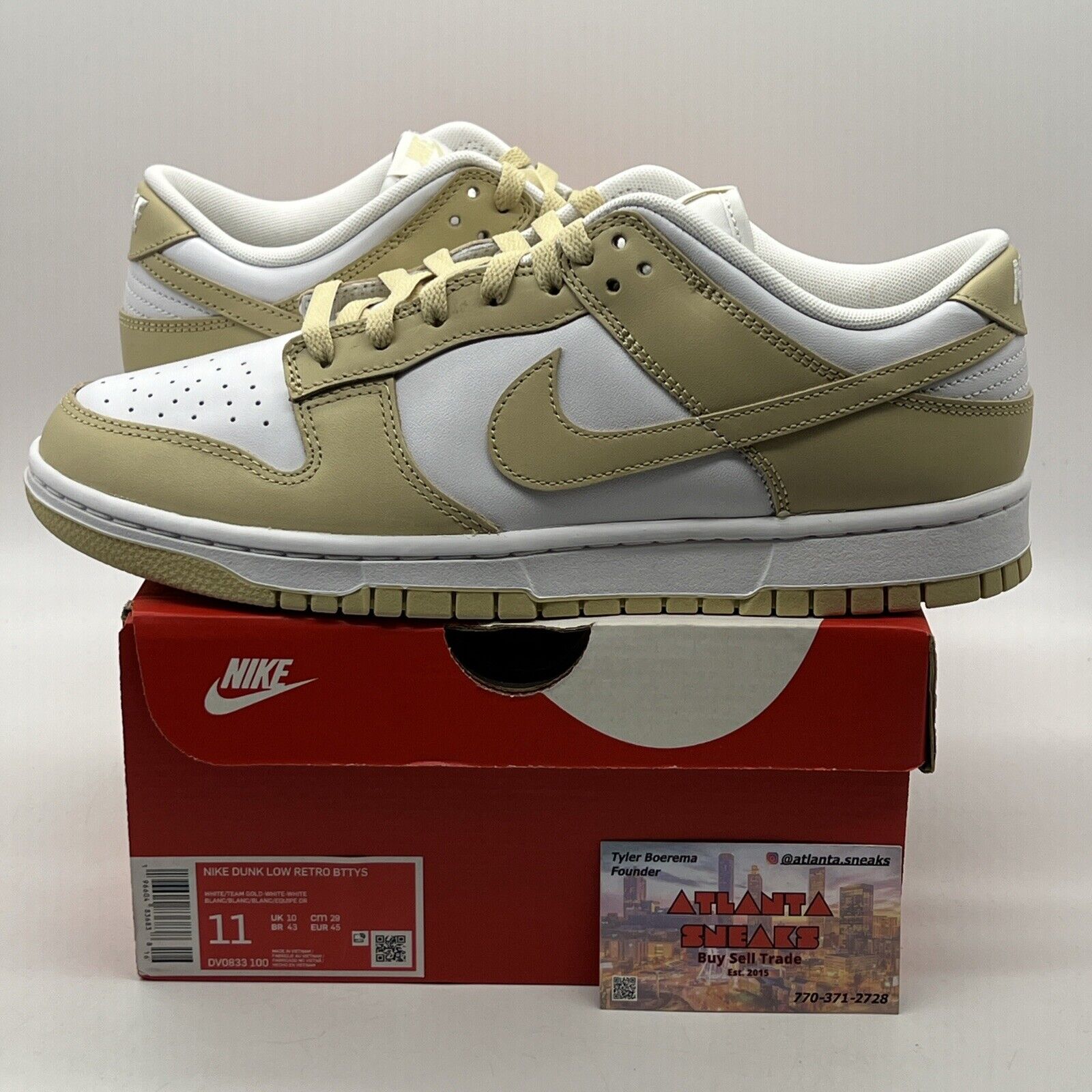 Size 11 - Nike Dunk Low Team Gold White Leather (DV0833-100)