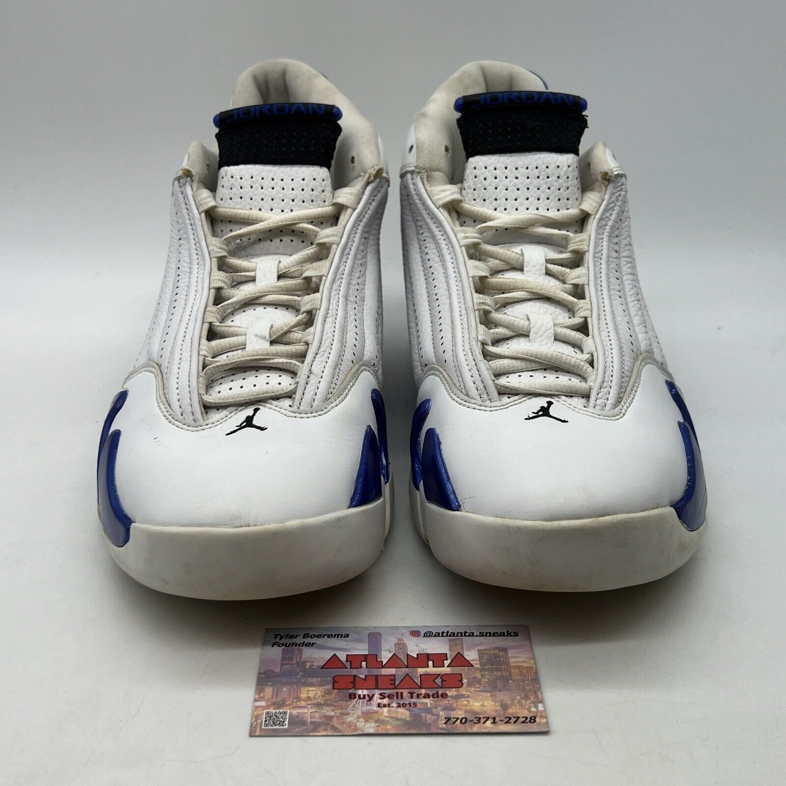 Size 11.5 - Air Jordan 14 Retro Hyper Royal White Leather (487471-104)