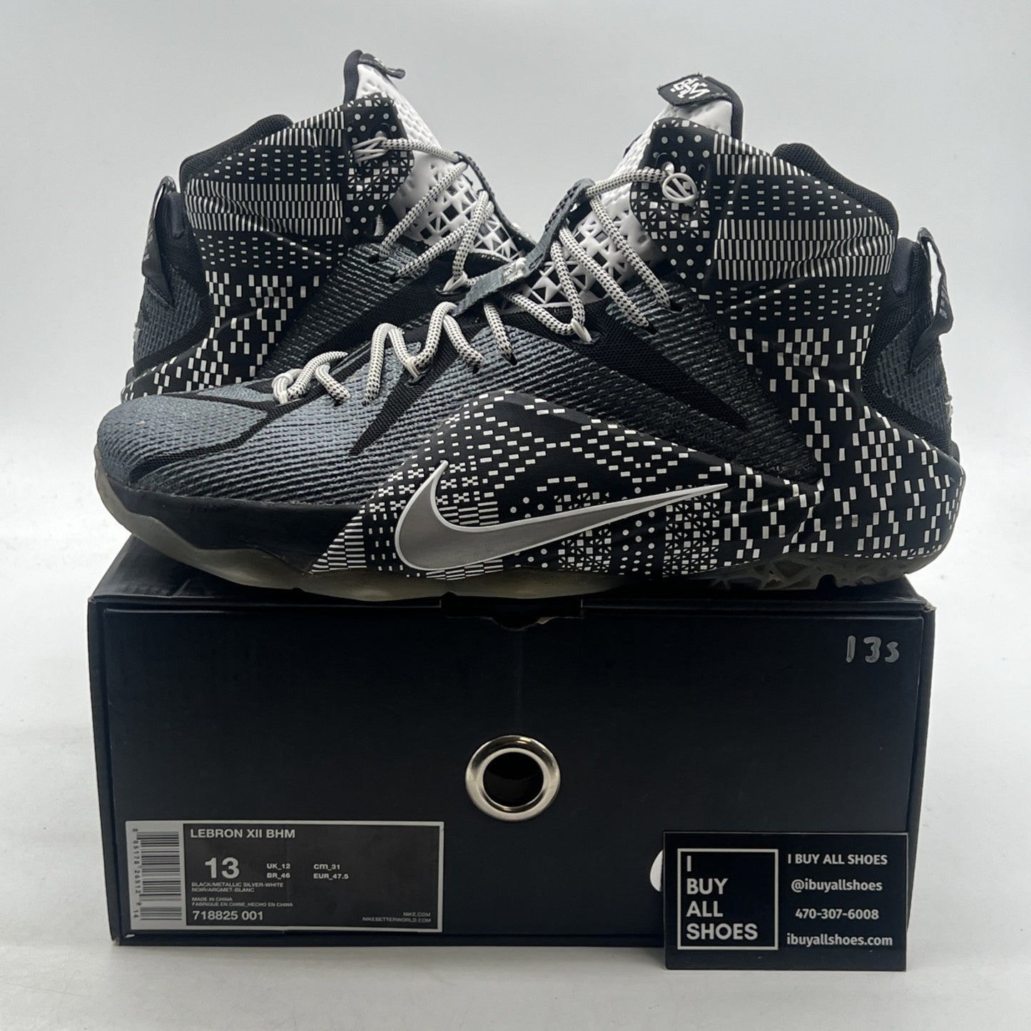 Size 13 - Nike LeBron 12 BHM - (718825-001)