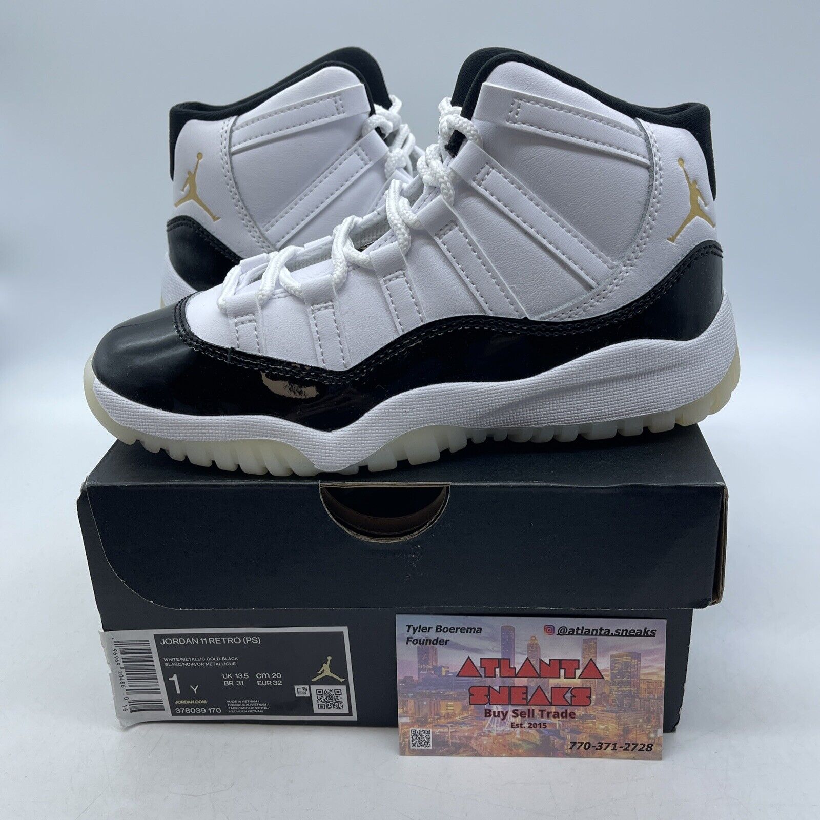 Size 1Y - Air Jordan 11 Retro Gratitude Defining Moments Black (378039-170)