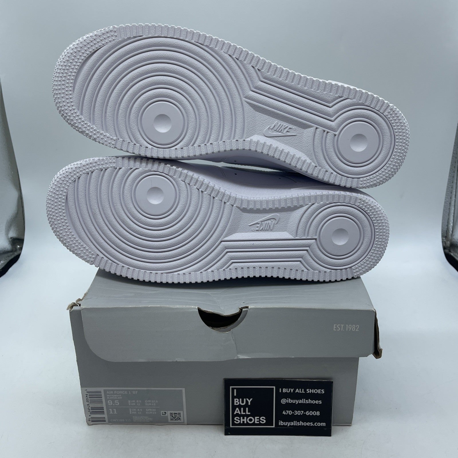 Size 9.5 - Nike Air Force 1 '07 Low Triple White (CW2288-111)