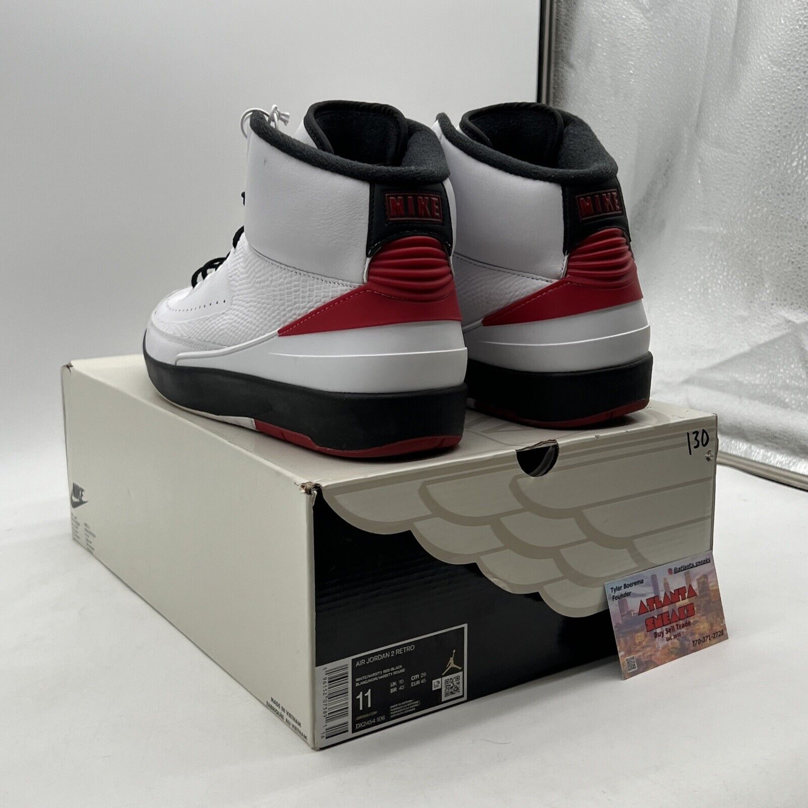 Size 11 - Jordan 2 Retro Mid Chicago White Red Black Leather (DX2454-106)