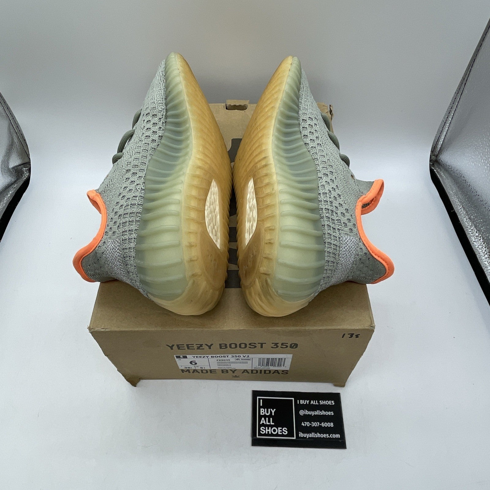 Size 6 - adidas Yeezy Boost 350 V2 Desert Sage Green Orange Suede (FX9035)