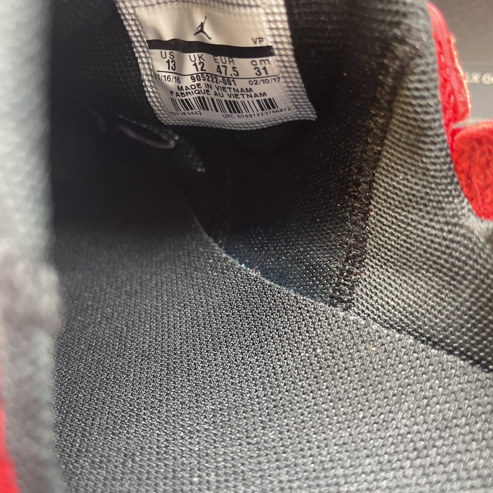 Size 13 - Air Jordan Trunner LX OG Black Gym Red (905222-001)