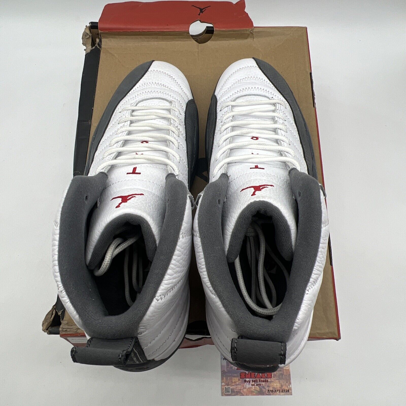 Size 13 - Air Jordan 12 Retro Dark Grey White Leather (130690-160)