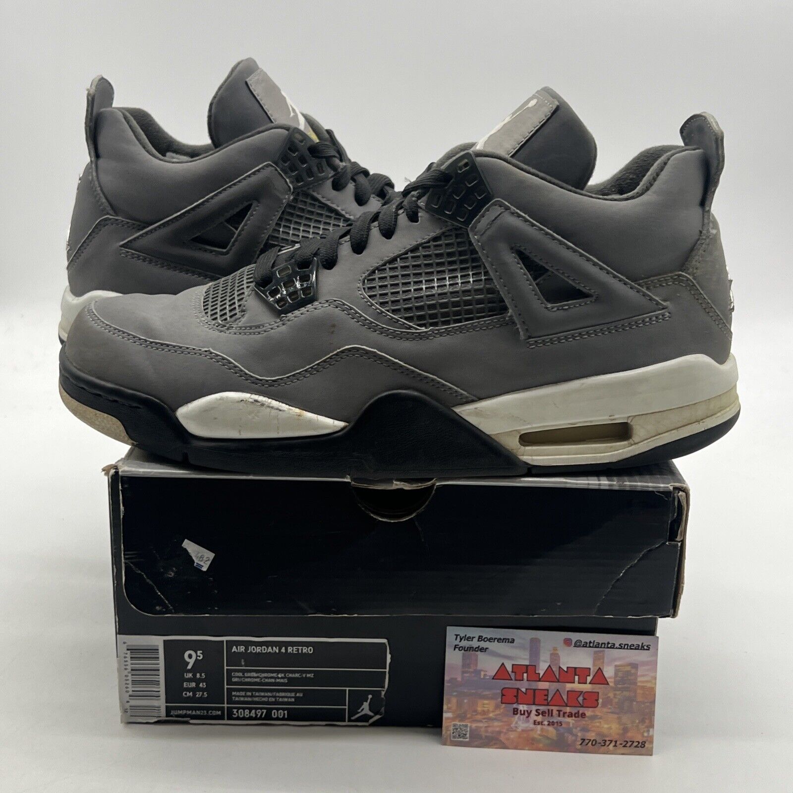 Size 9.5 - Air Jordan 4 Retro 2004 Cool Grey (308497-001)