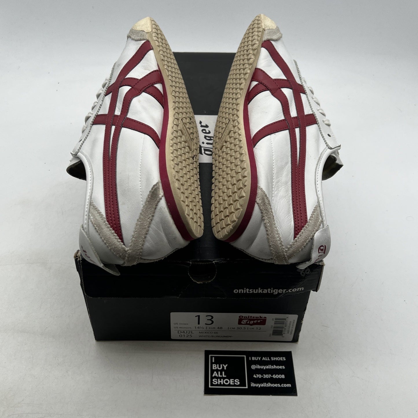 Size 13 - Asics Onitsuka Tiger Mexico 66 'Beige/Red' Unisex Sneakers (D4J2L)
