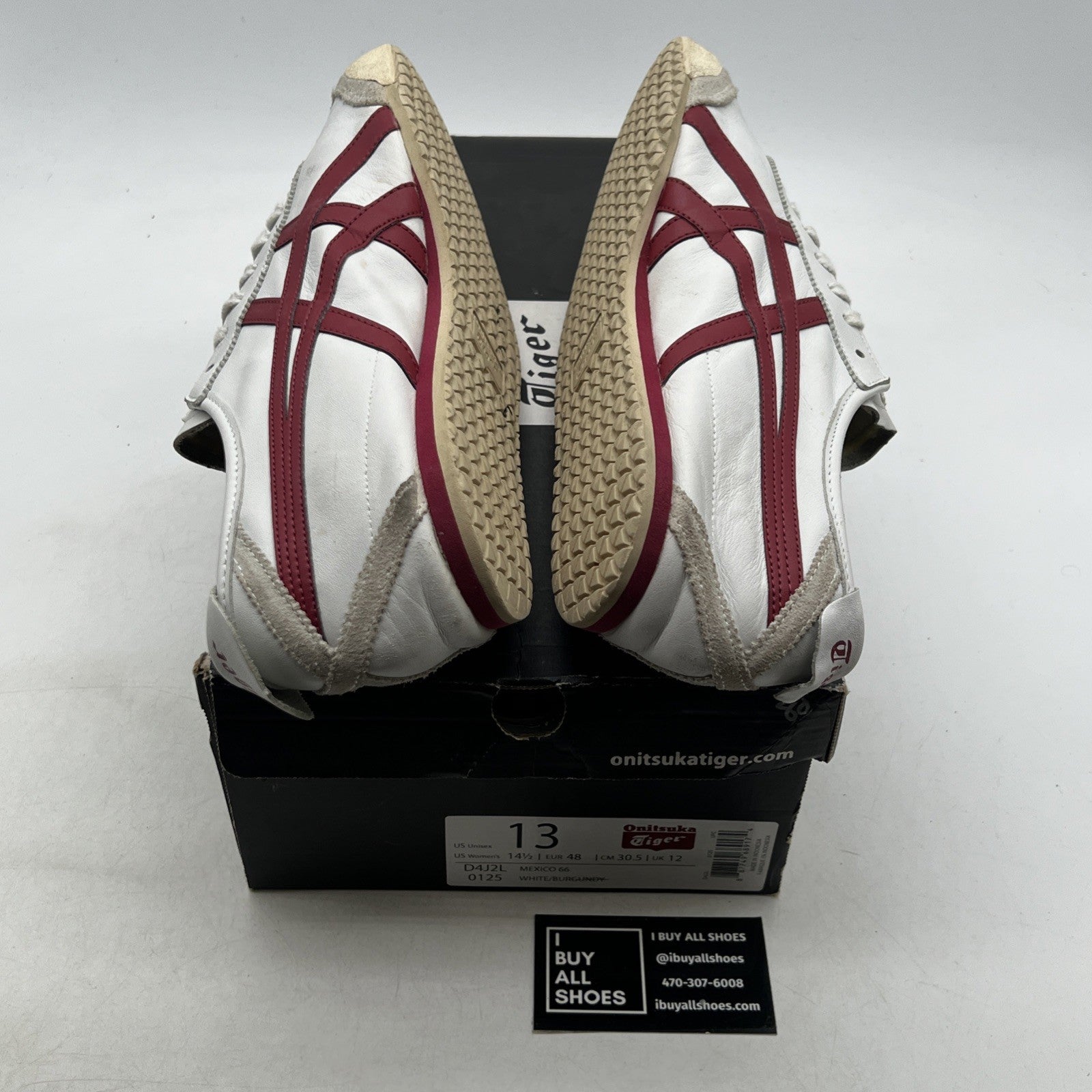 Size 13 - Asics Onitsuka Tiger Mexico 66 'Beige/Red' Unisex Sneakers (D4J2L)