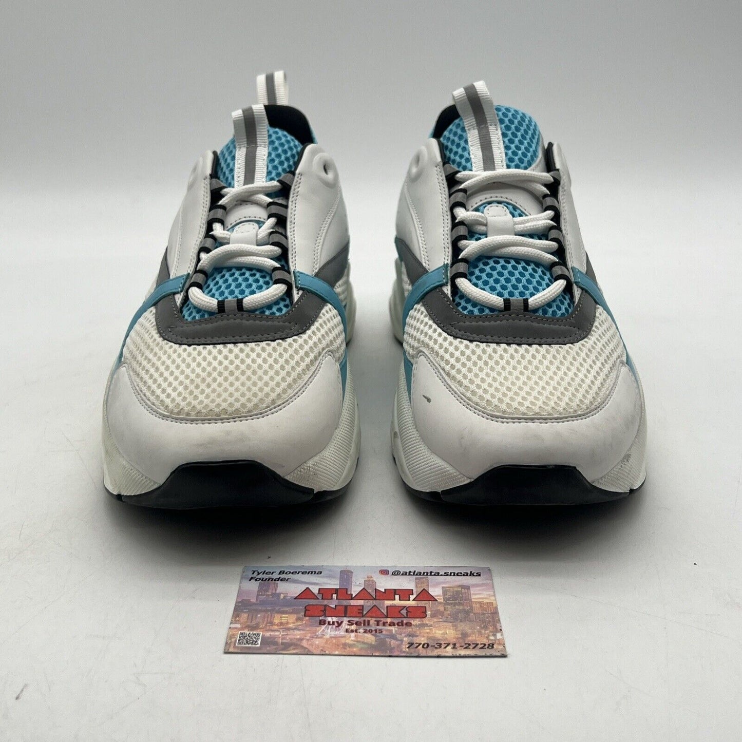 Size 10 - Dior B22 Sneaker ‘White Light Blue’ Grey Leather  (3SN231YKA-H560)