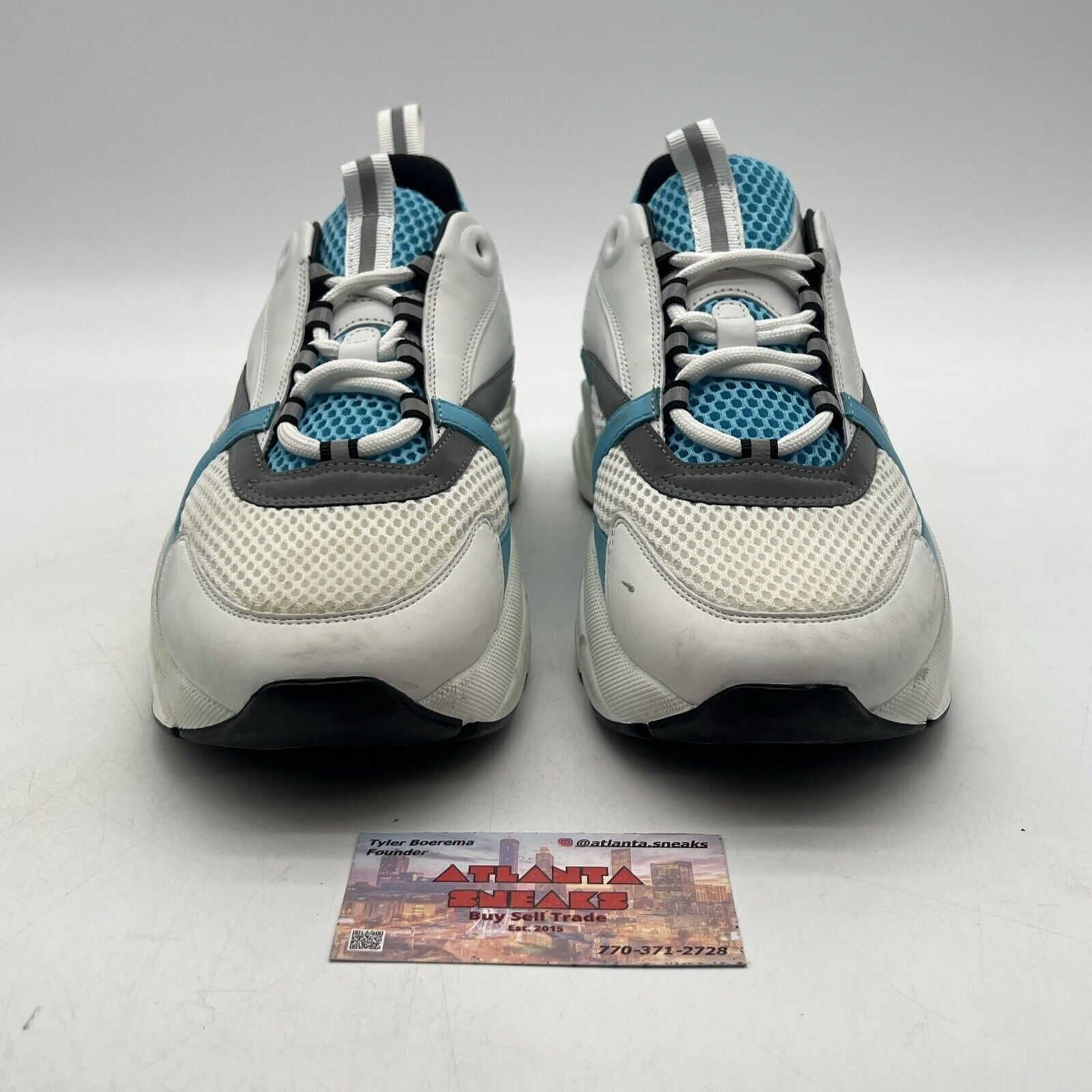 Size 10 - Dior B22 Sneaker ‘White Light Blue’ Grey Leather  (3SN231YKA-H560)