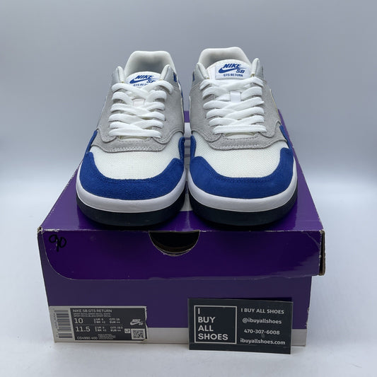 Size 10 - Nike GTS Return SB Sport Royal Blue Grey White Suede (CD4990-400)