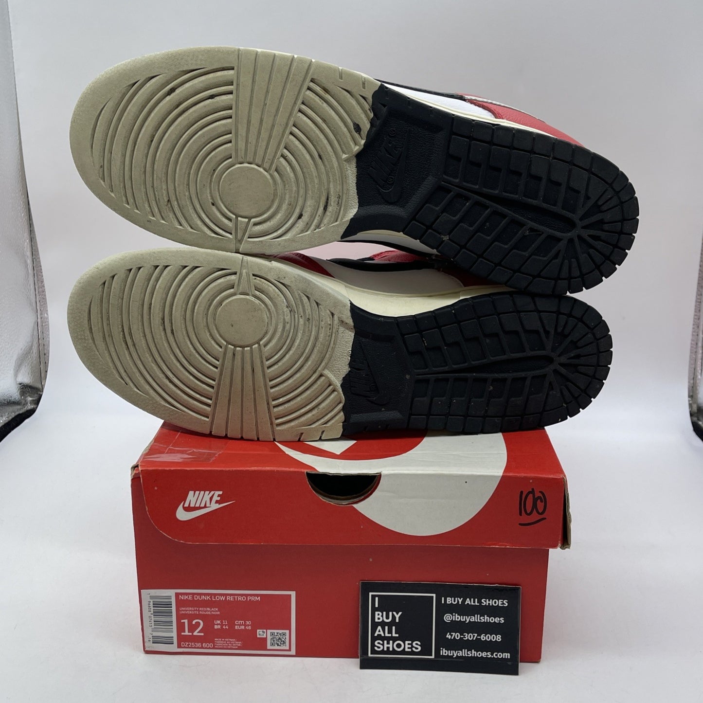 Size 12 - Nike Dunk Low Split Chicago White Red Black Leather (DZ2536-600)
