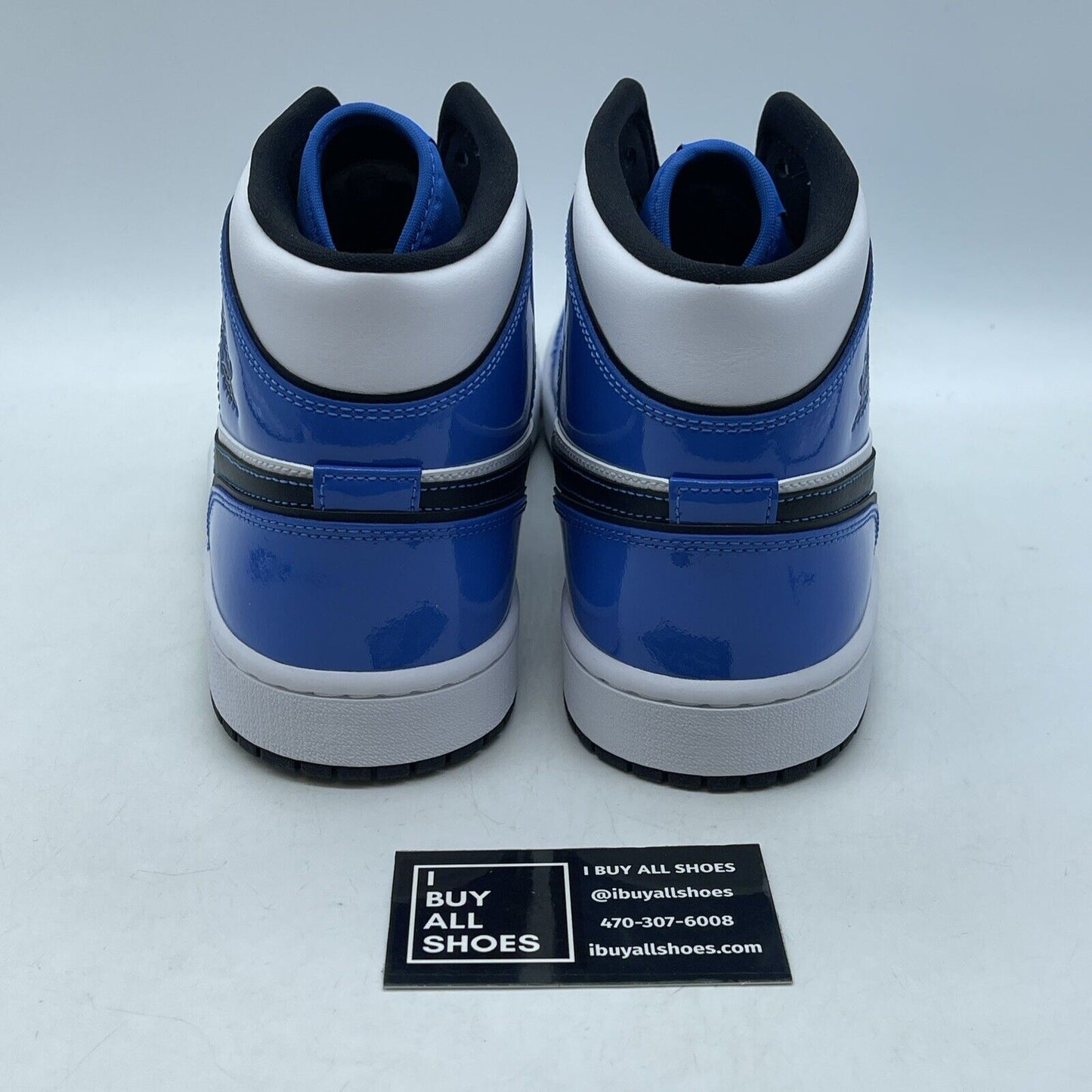 Size 12 - Air Jordan 1 SE Mid Signal Blue White Black Leather (DD6834-402)