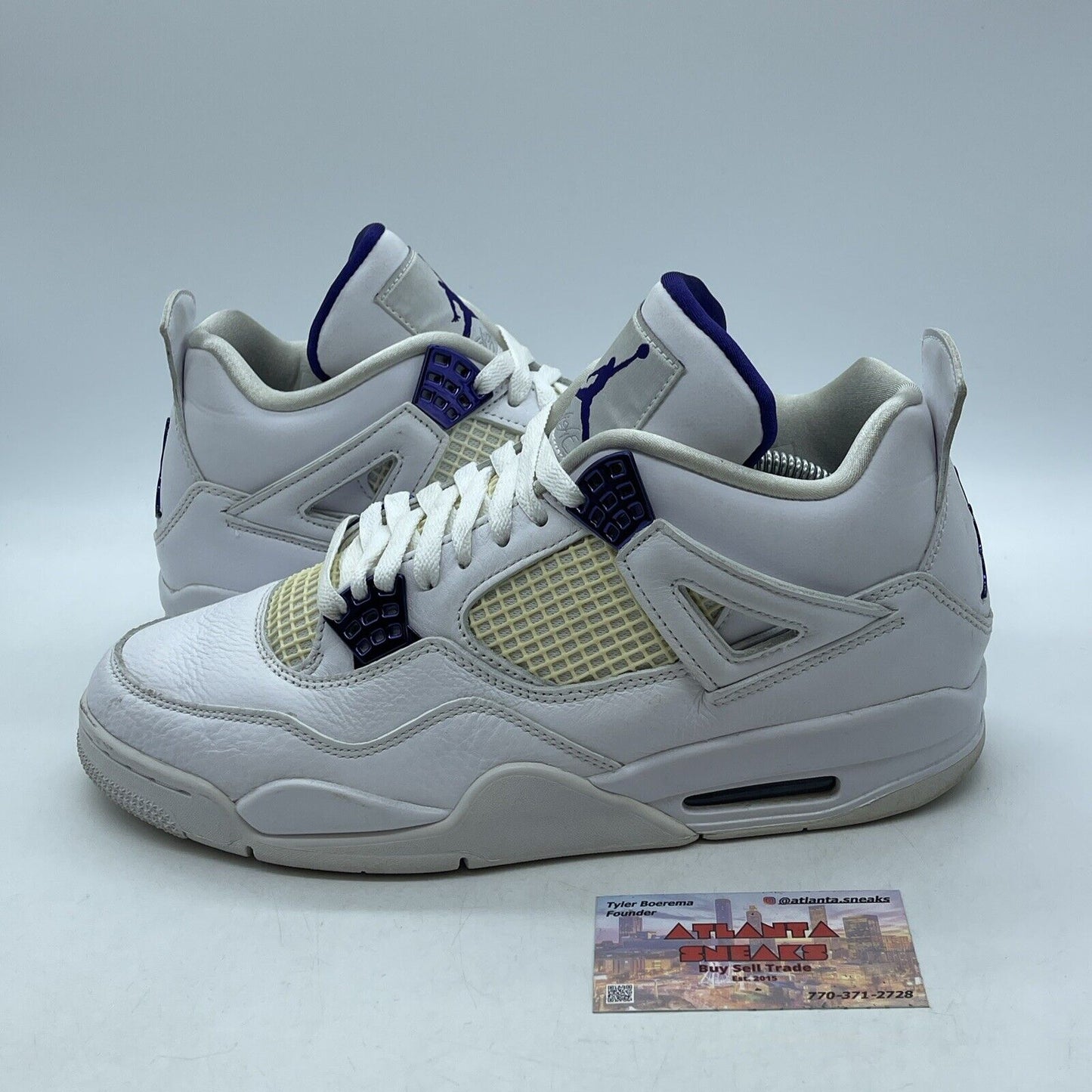 Size 10.5 - Jordan 4 Retro Mid Purple Metallic White Leather (CT8527-115)