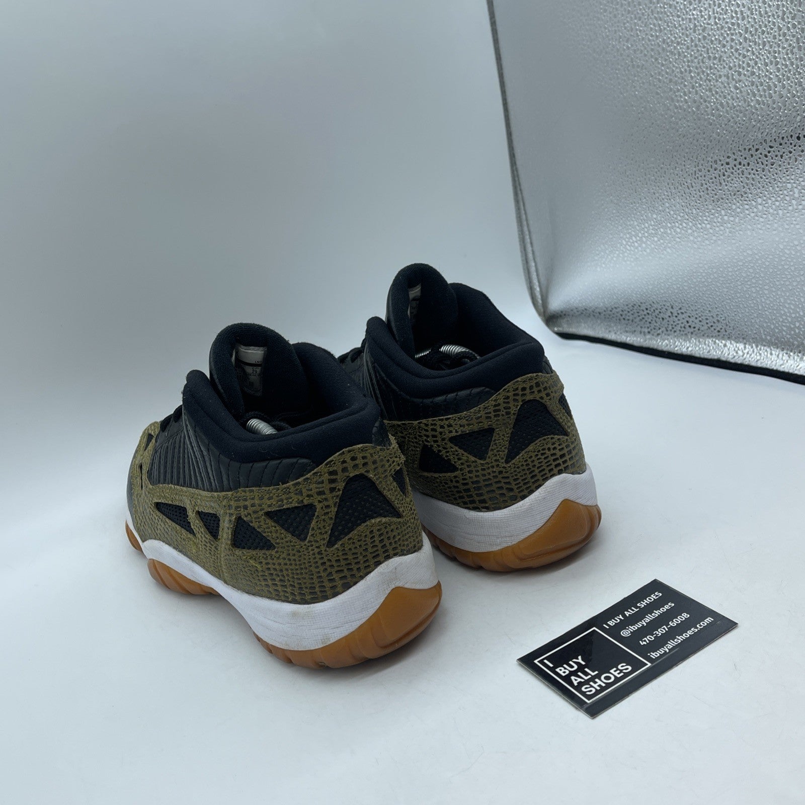 Size 11 - Air Jordan 11 IE Low Croc Green Black Suede Leather (306008-013)