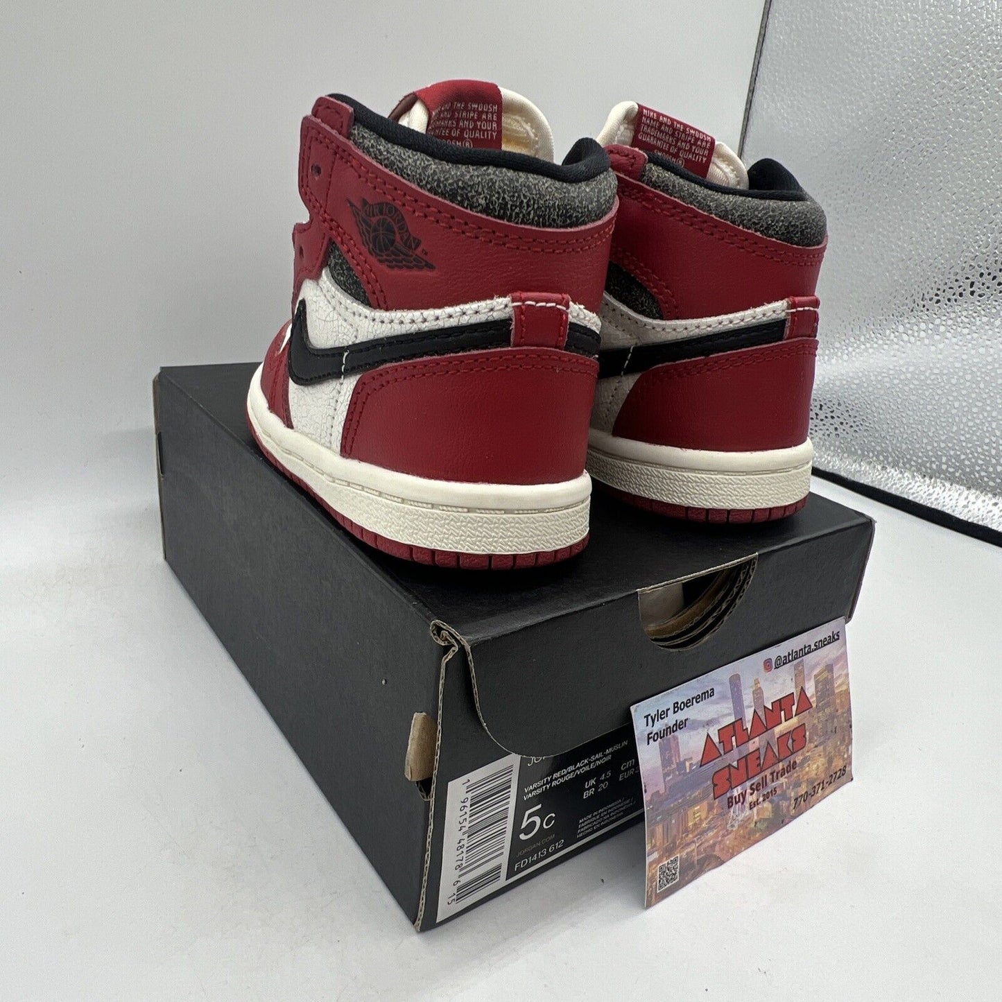 Nike Air Jordan 1 Retro High TD Chicago Lost & Found Size 5C Brand New Og All