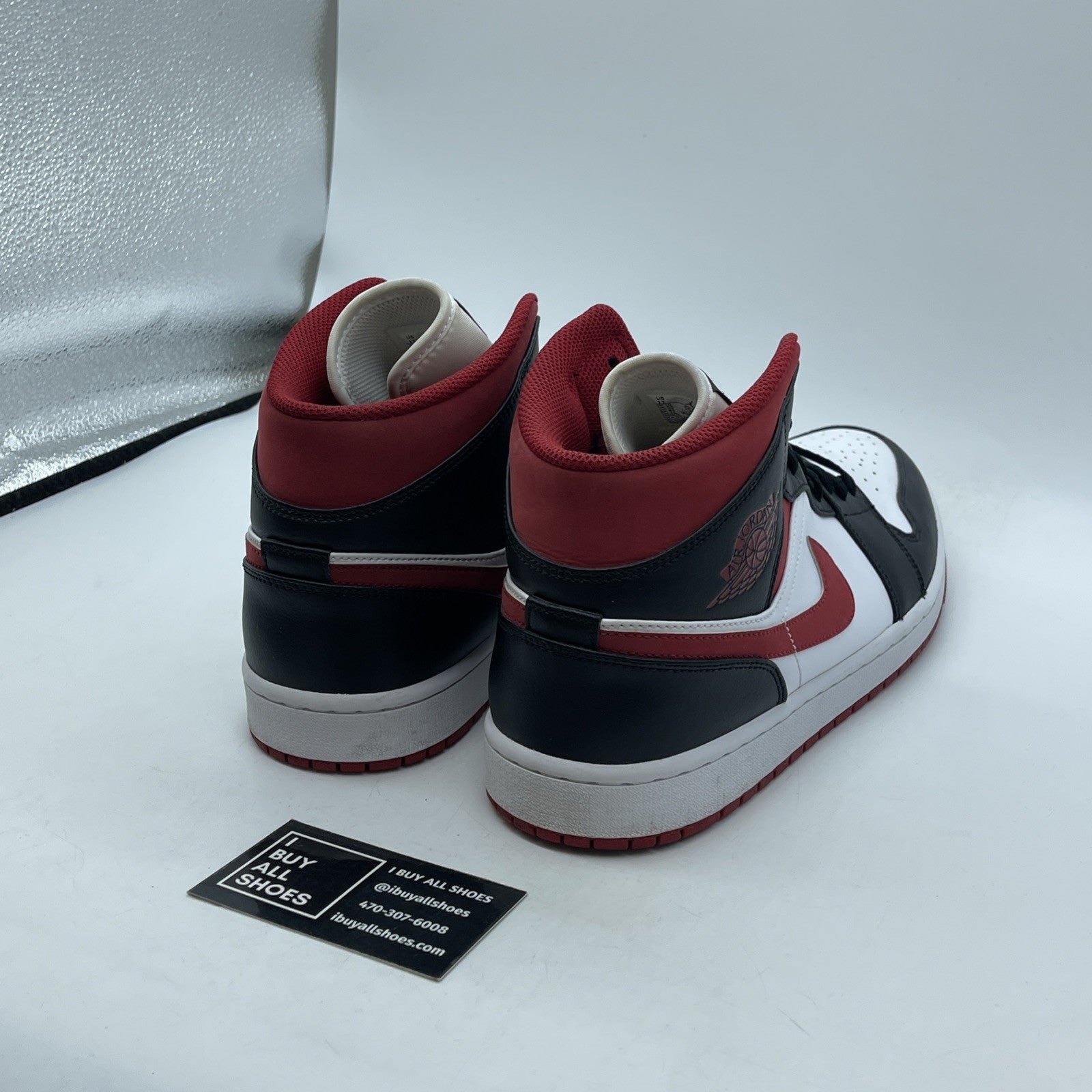Size 11 - Air Jordan 1 Mid Black Gym Red Black Red Suede Leather (554724-122)