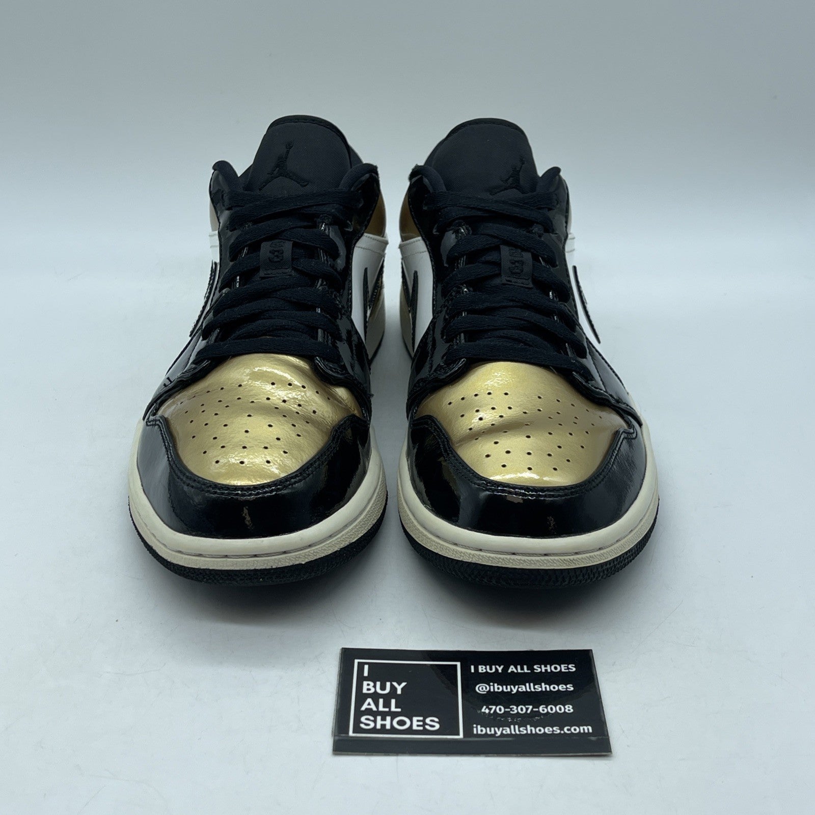 Size 10 - Air Jordan 1 Low Gold Toe Black White Leather (CQ9447-700)