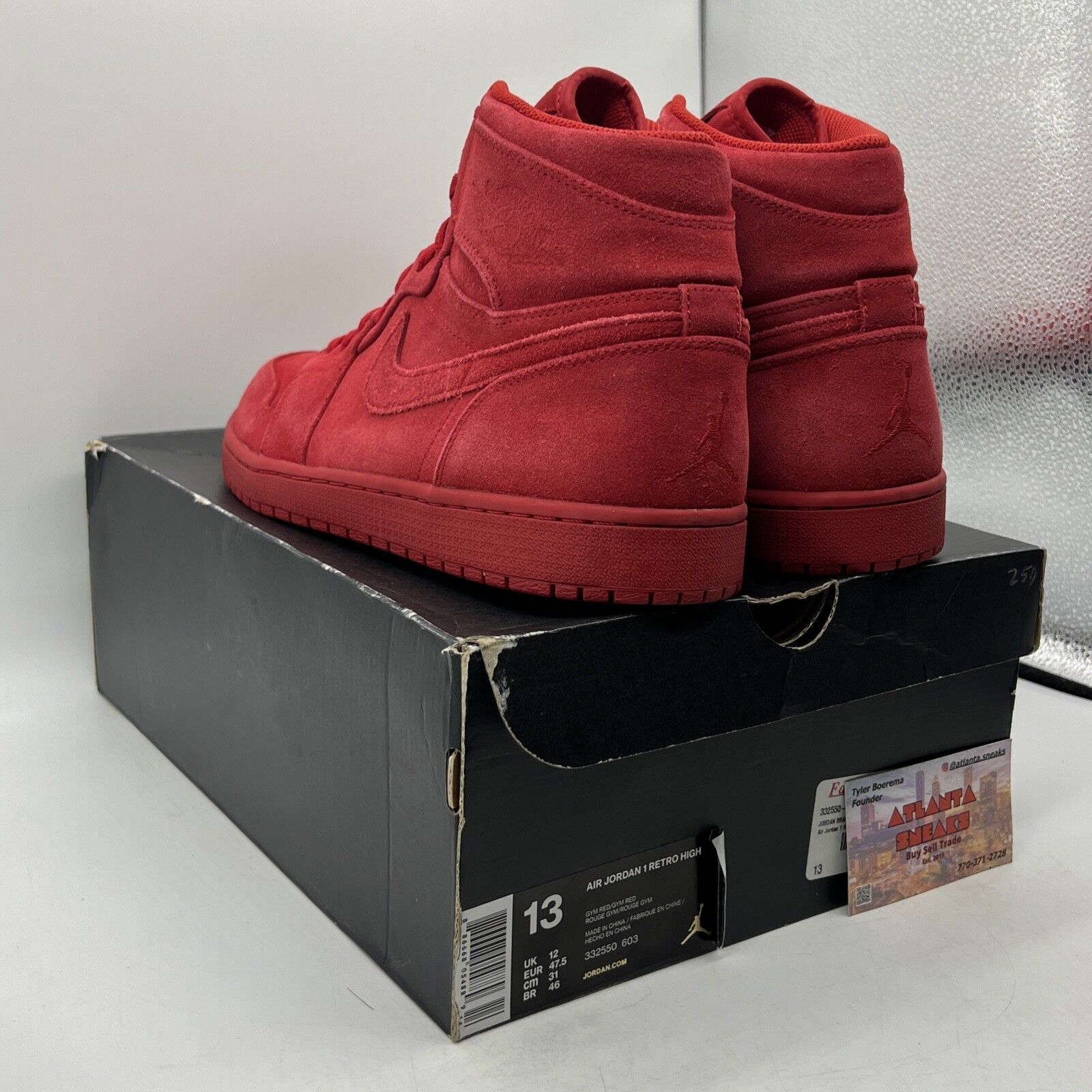 Size 13 - Air Jordan 1 Retro High Red Suede (332550-603)