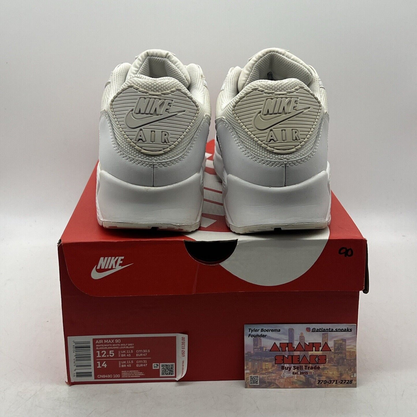 Size 12.5 - Nike Air Max 90 Triple White 2020 Leather (CN8490-100)