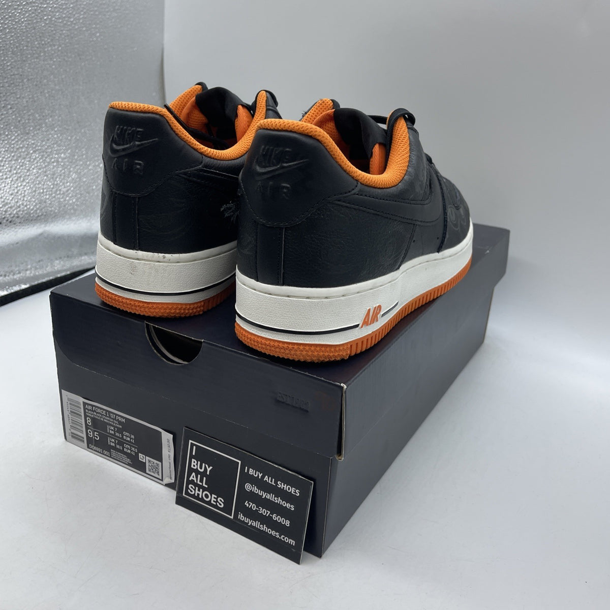 Size 8 - Air Force 1 ‘07 Halloween Black Orange White Leather (DC8891-001)