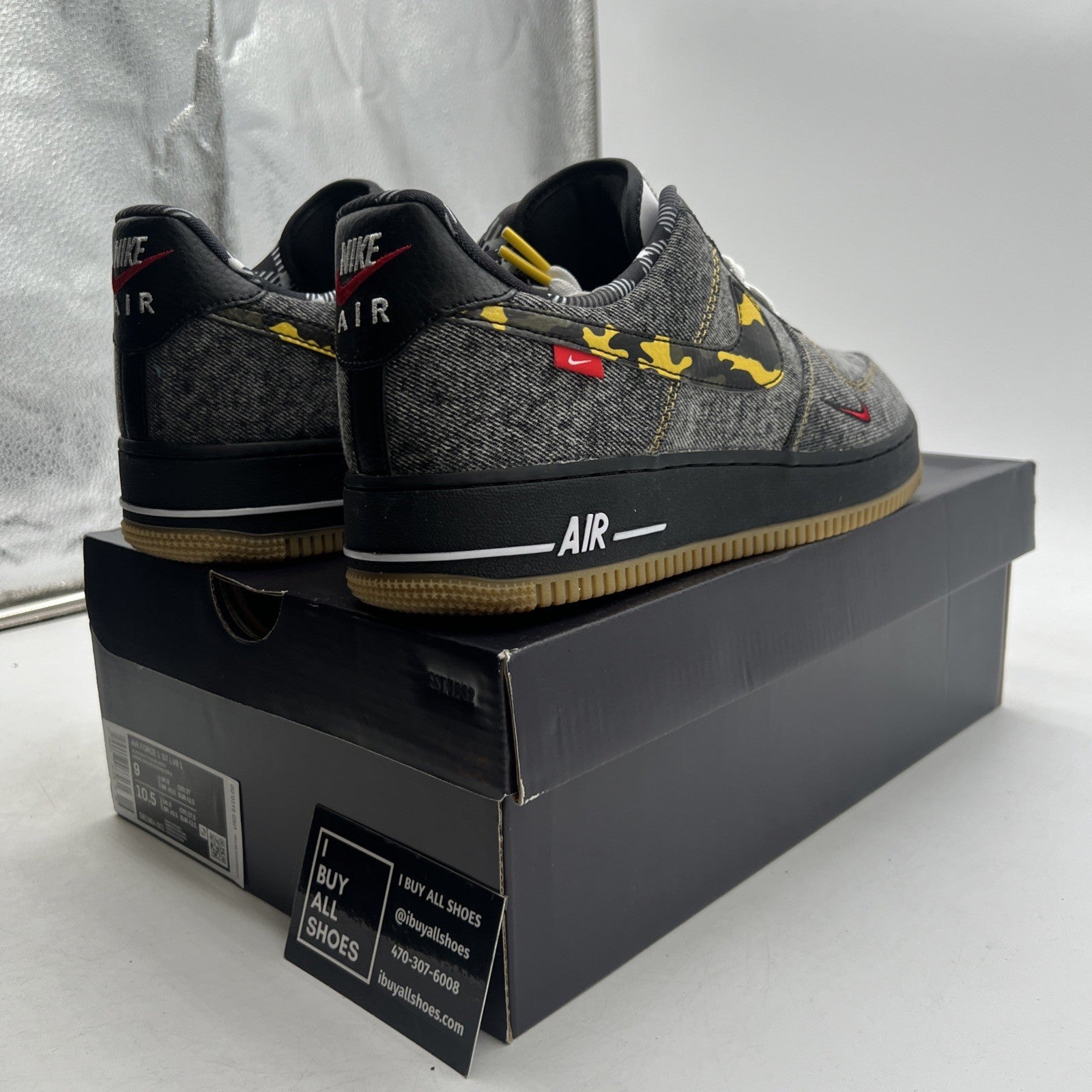 Size 9 - Nike Air Force 1 Low Camo Denim Remix (DB1964-001)