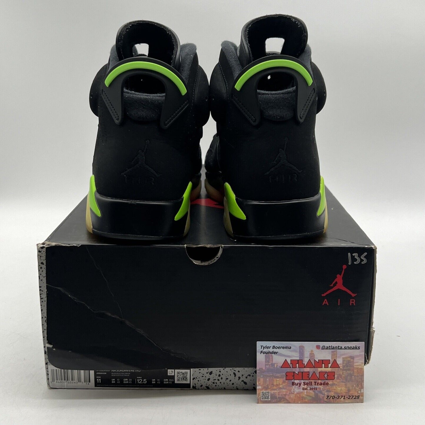 Size 11 - Jordan 6 Retro Electric Green 2021 Black Suede (CT8529-003)