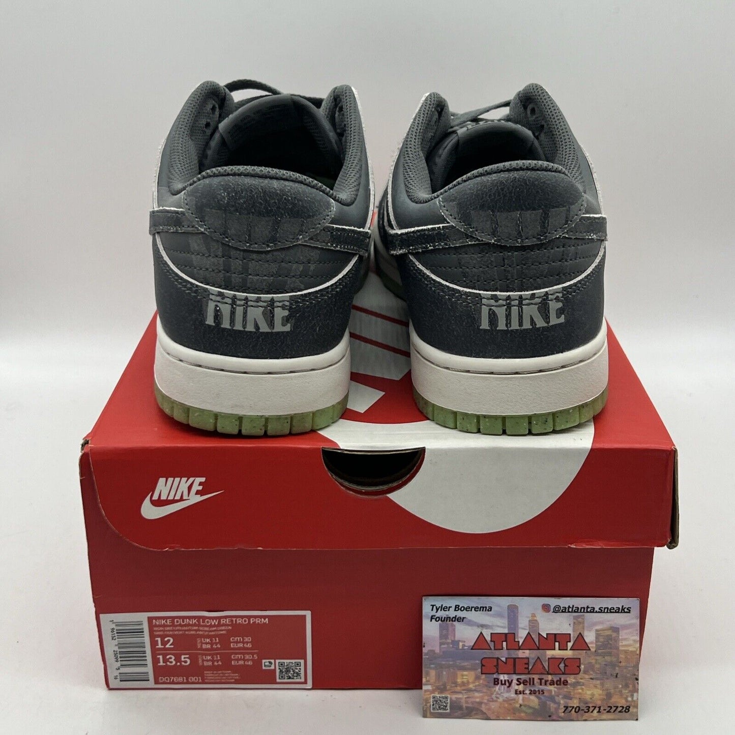 Size 12 - Nike Dunk Low Iron Gray Scream Green 2022 Brand New Og All