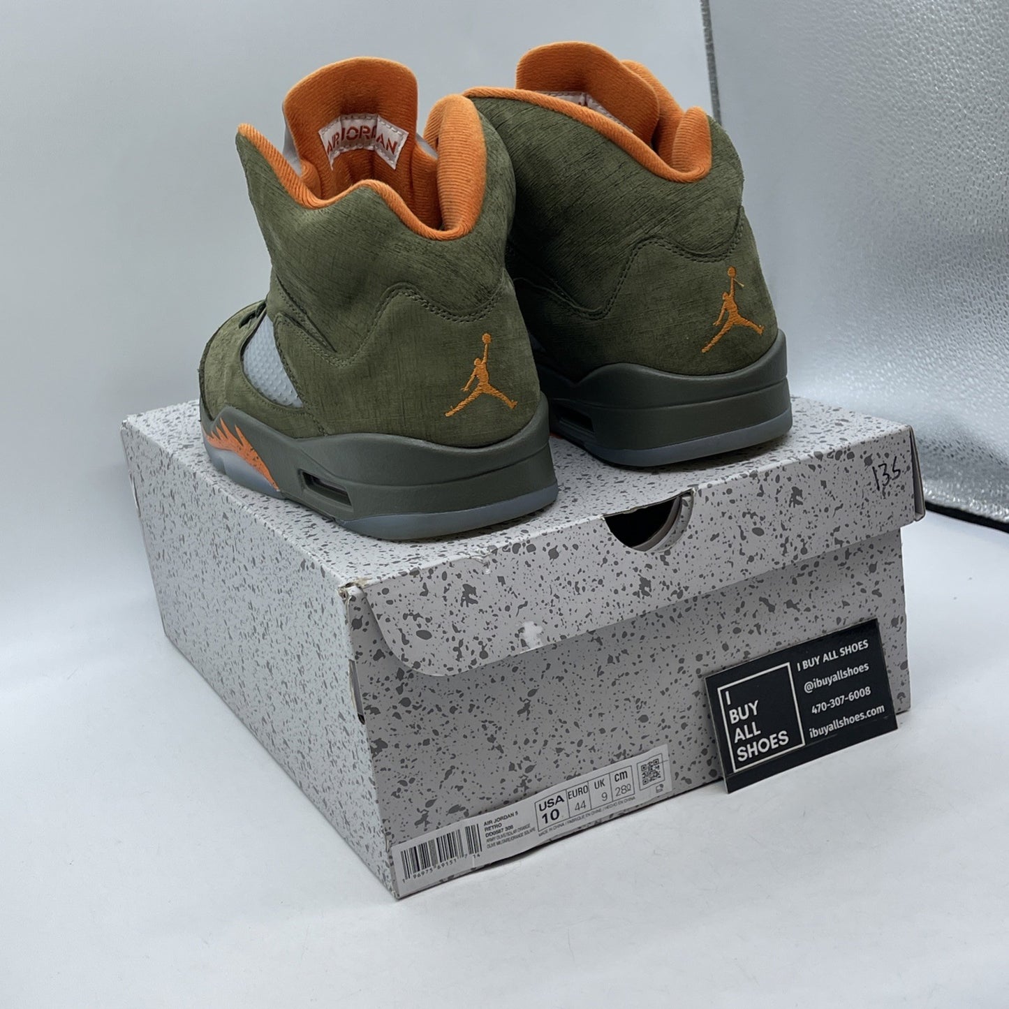 Size 10 - Air Jordan 5 Retro 2024 Olive Orange Suede (DD0587-308)