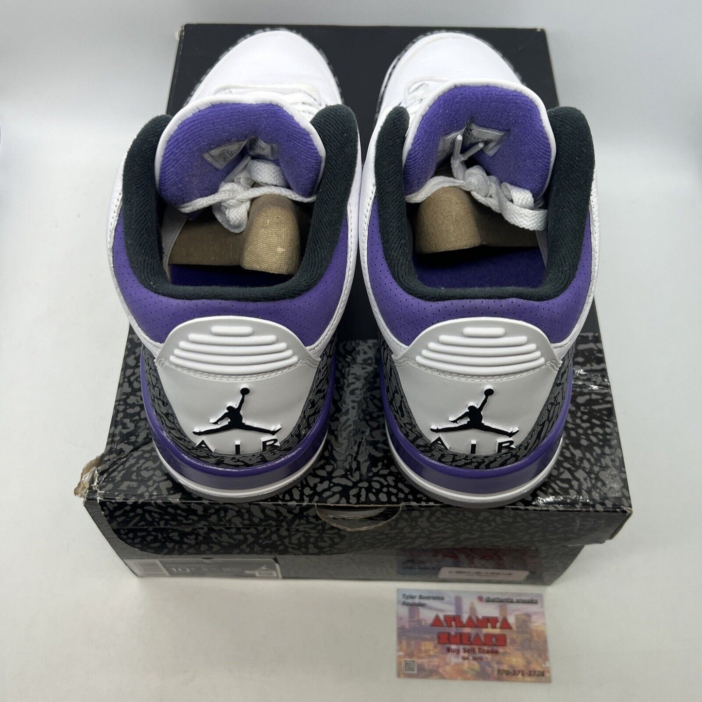 Size 10.5 - Jordan 3 Retro Mid Dark Iris White Leather Purple Black (CT8532-105)