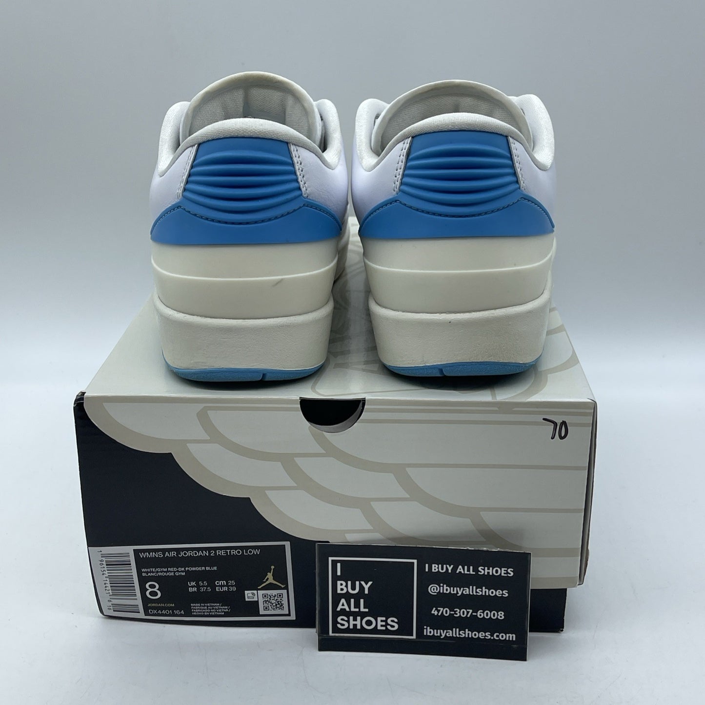 Size 8W - Air Jordan 2 Retro Low NC to Chi White Blue Leather (DX4401-164)