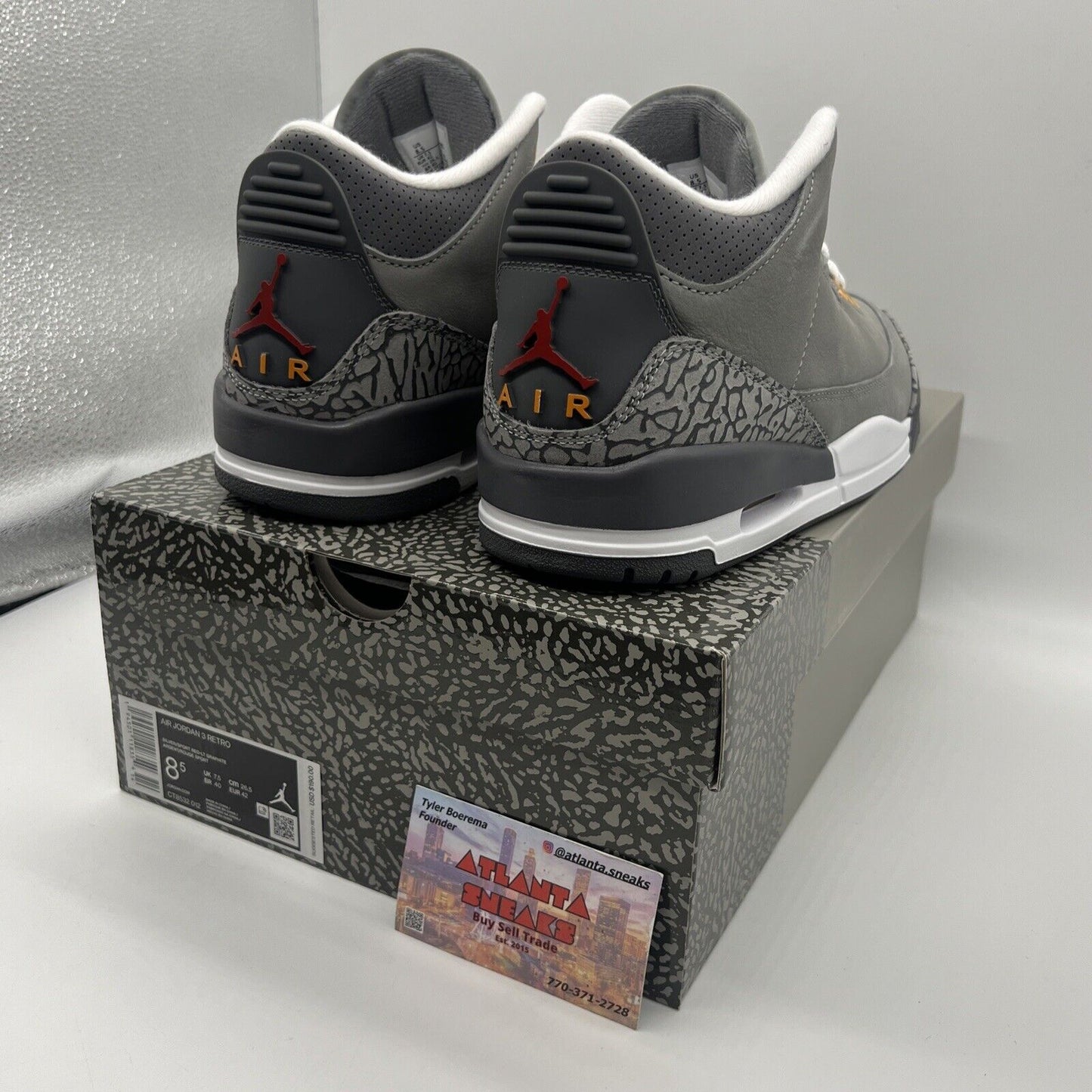 Size 8.5 - Jordan 3 Retro Mid Cool Grey Brand New Og All Orange White DS