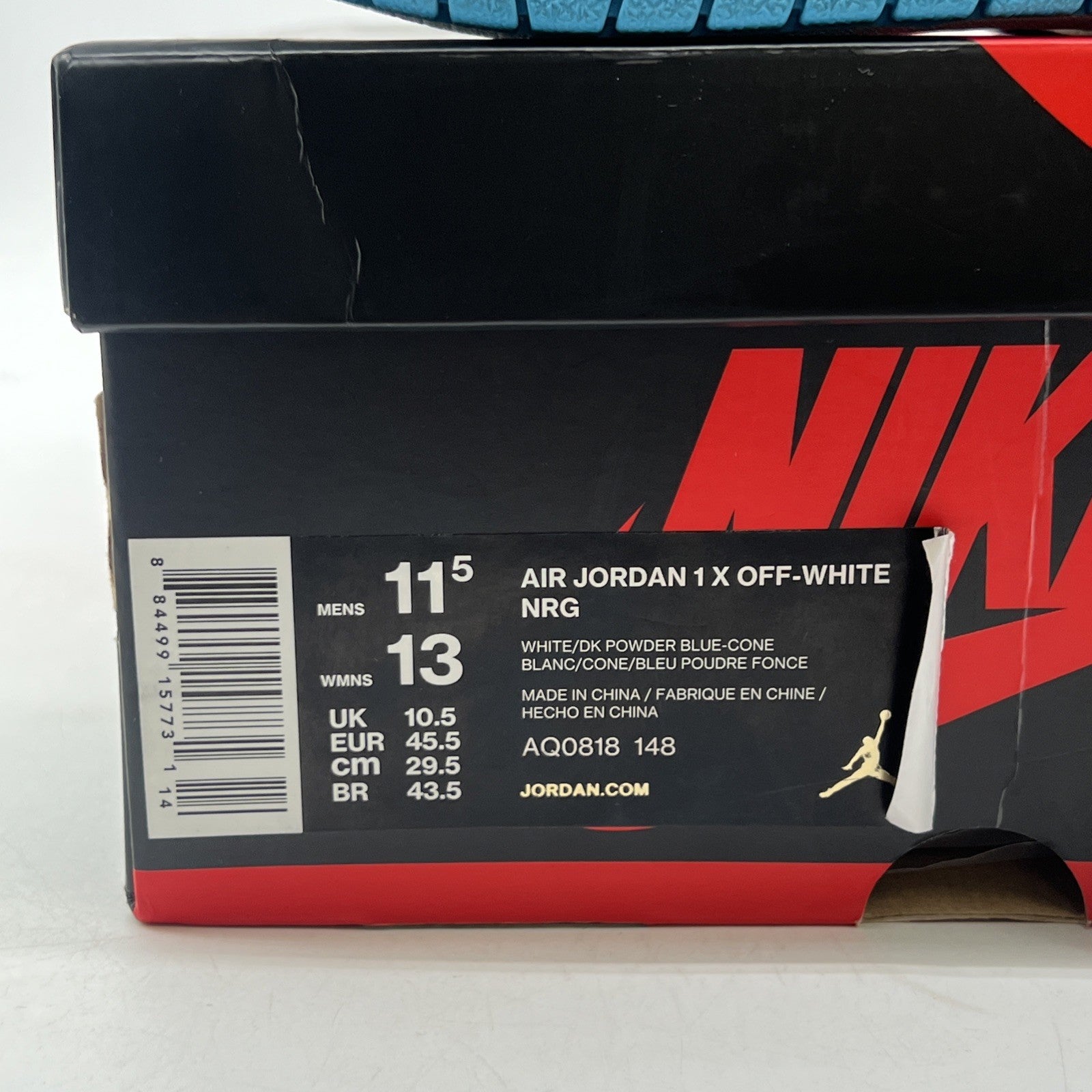 Size 11.5 - Air Jordan 1 Retro OG x Off-White High UNC (AQ0818-148)