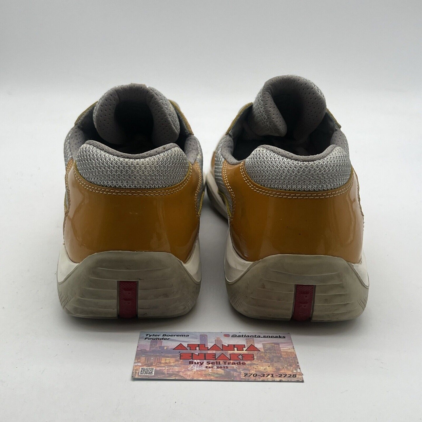 Size 13 - Prada Shoes America's Cup Mustard Patent Leather Sneakers