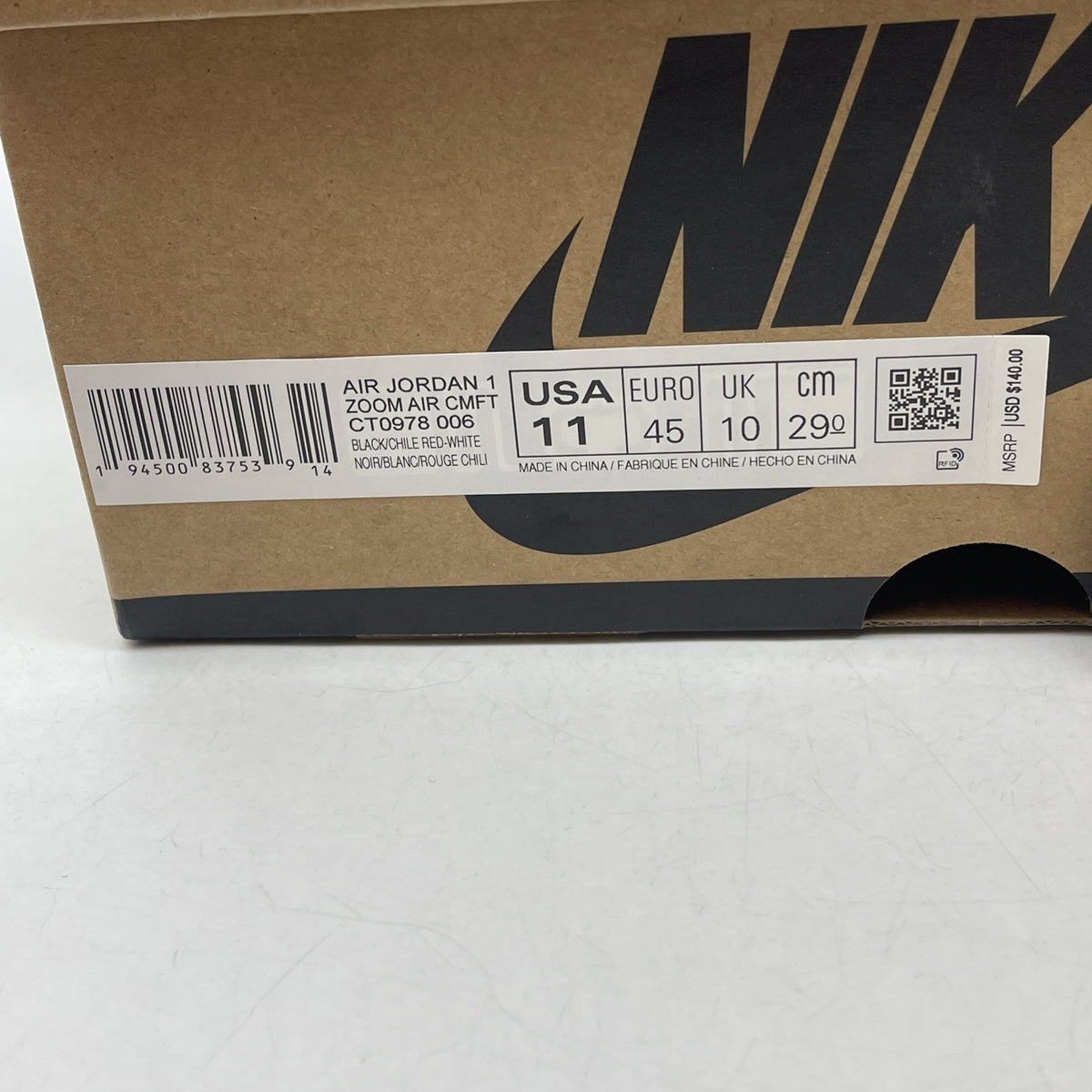 Size 11 - Air Jordan 1 Zoom Comfort High Chile Red (CT0978-006)
