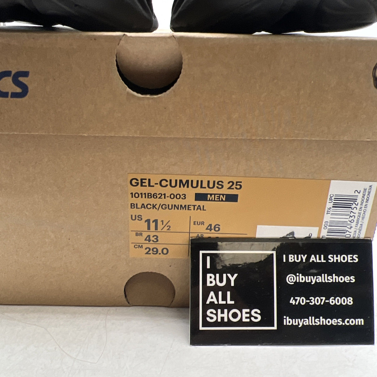 Size 11.5 - Asics Gel Cumulus 25 Black Gunmetal (1011B621-003)