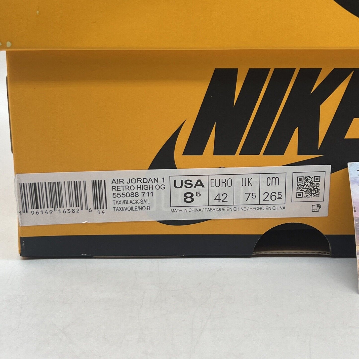 Size 8.5 - Jordan 1 Retro OG High Yellow Toe Brand New Og All