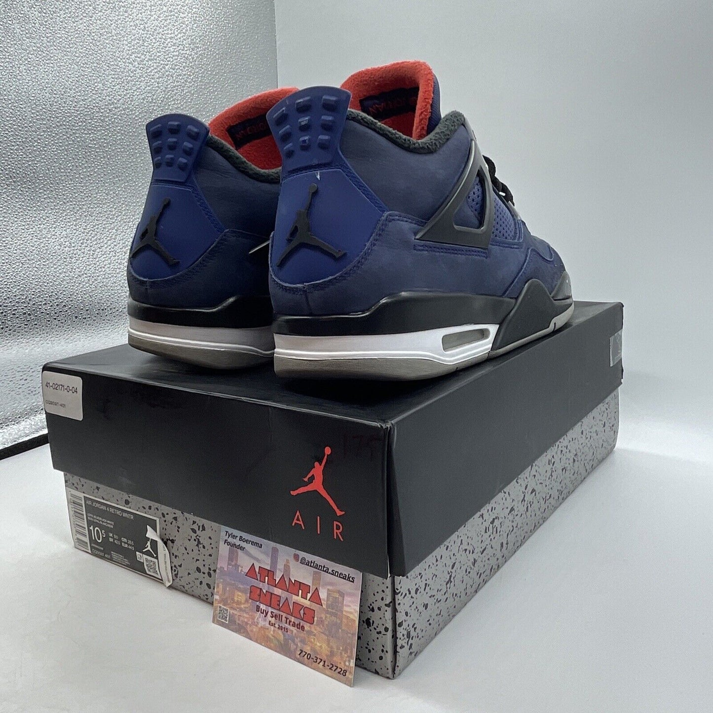 Size 10.5 - Jordan 4 Winter Loyal Blue 2019 White Grey Red Black (CQ9597-401)