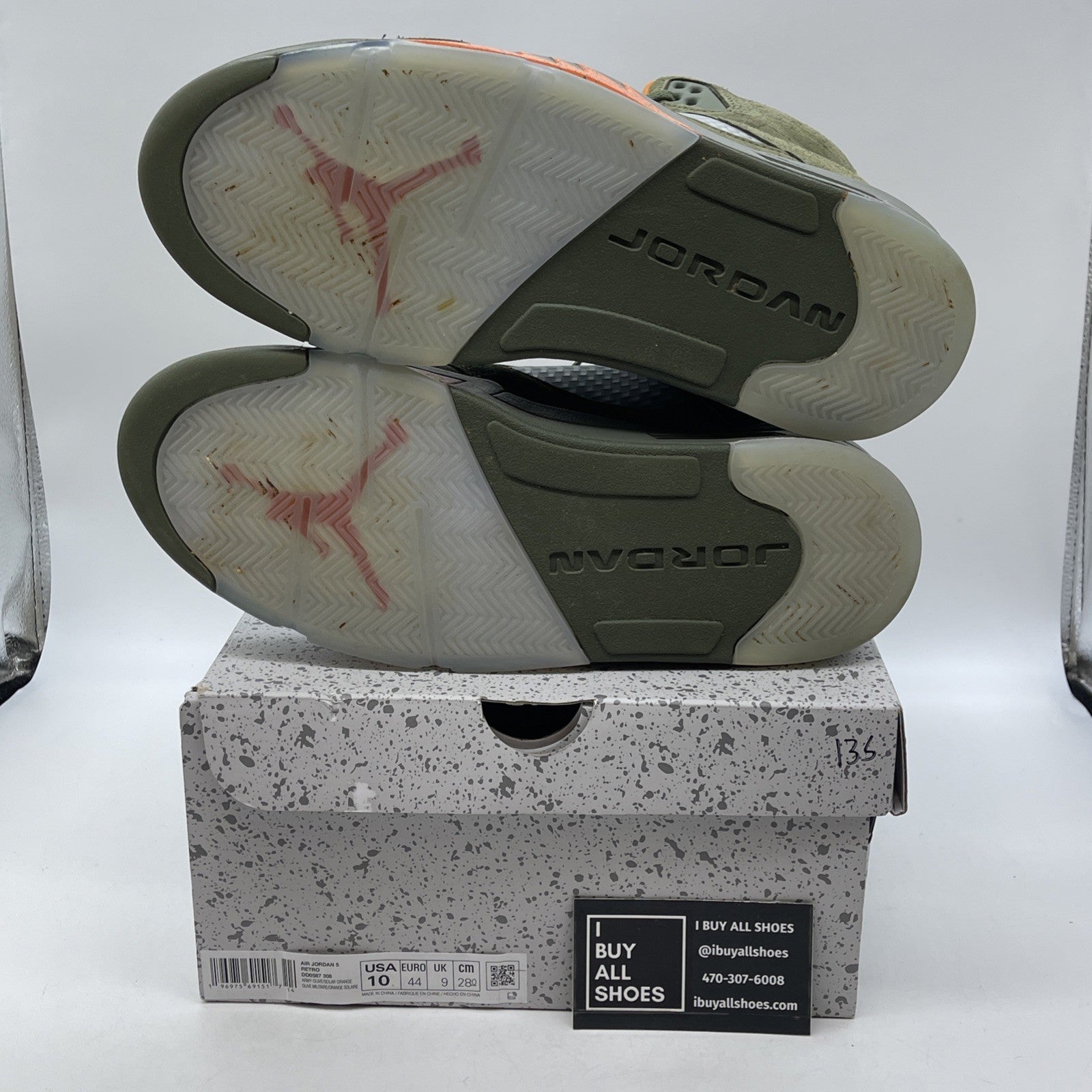 Size 10 - Air Jordan 5 Retro 2024 Olive Orange Suede (DD0587-308)