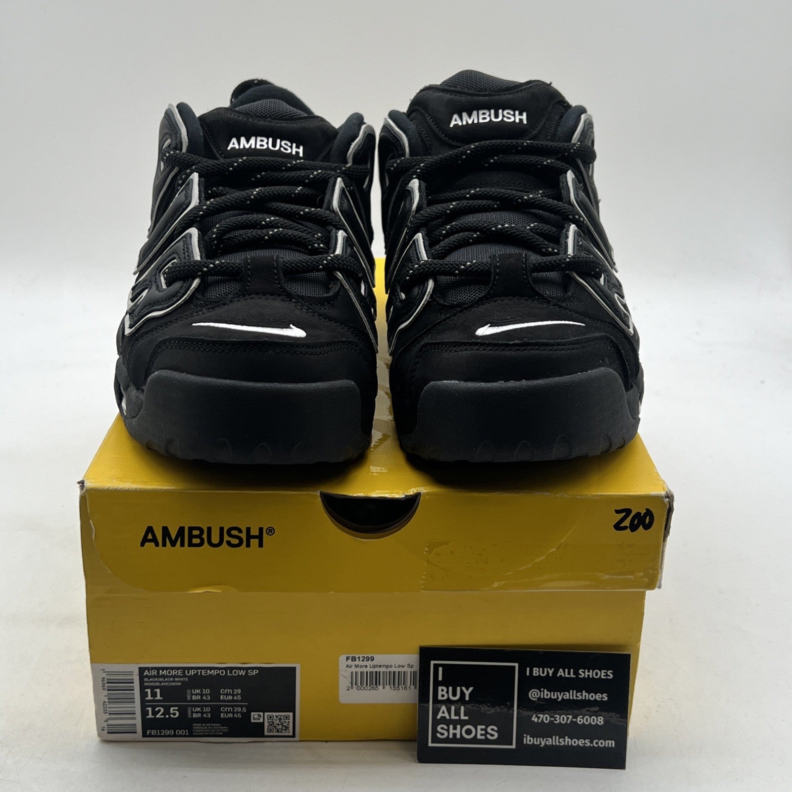 Size 11 - Nike AMBUSH x Air More Uptempo Low Black (FB1299-001)
