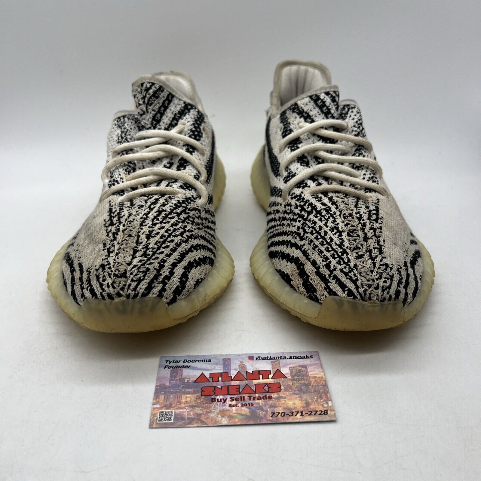 Size 9.5 - adidas Yeezy Boost 350 V2 Low Zebra White Black (CP9654)