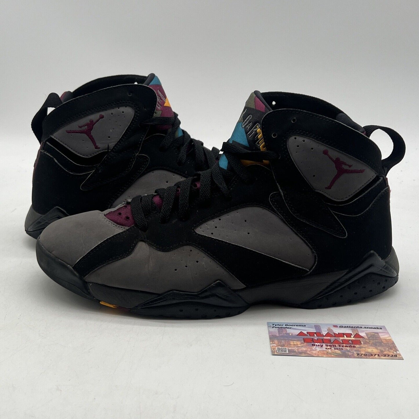 Size 10.5 - Jordan 7 Retro Bordeaux 2015 Black Grey Suede  (304775-034)