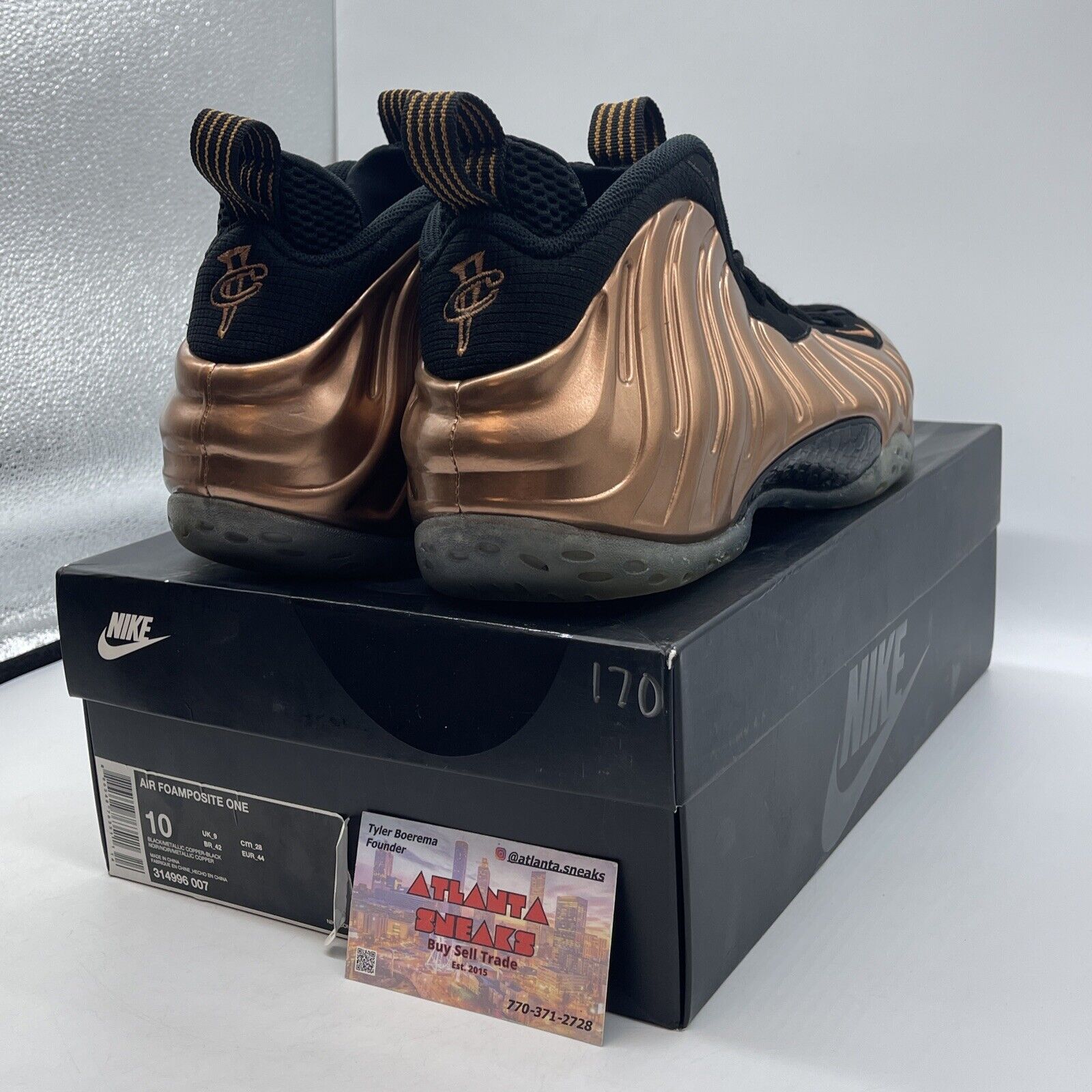 Size 10 - Nike Air Foamposite One 2017 Copper Black (314996-007)