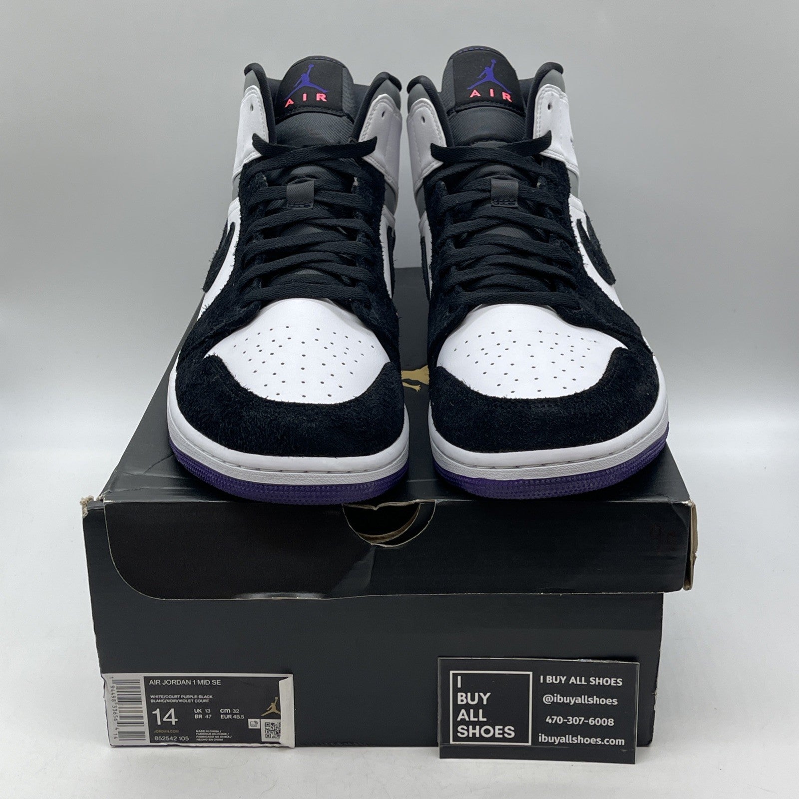 Size 14 - Air Jordan 1 SE Mid Varsity Purple (852542-105)