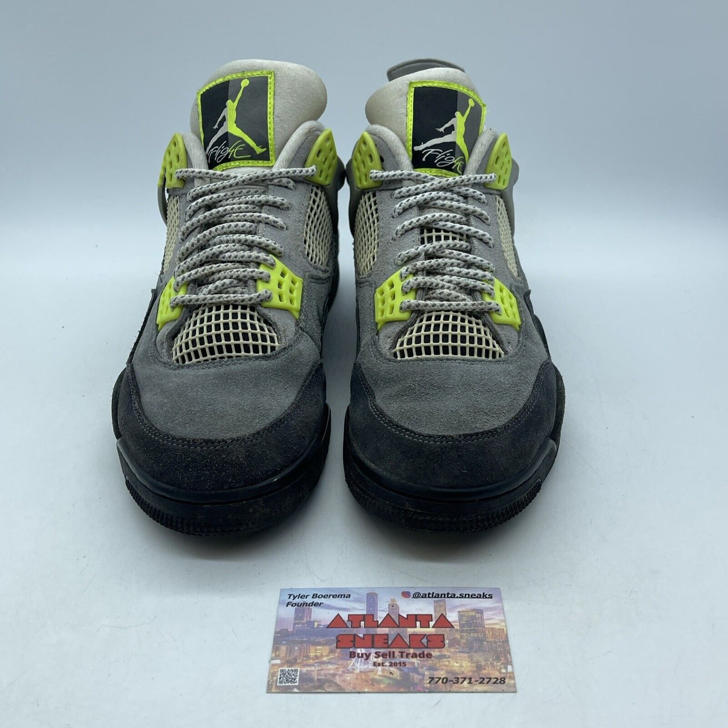 Size 8.5 - Jordan 4 Retro SE Mid Neon 95 Grey Black Green Suede (CT5342-007)