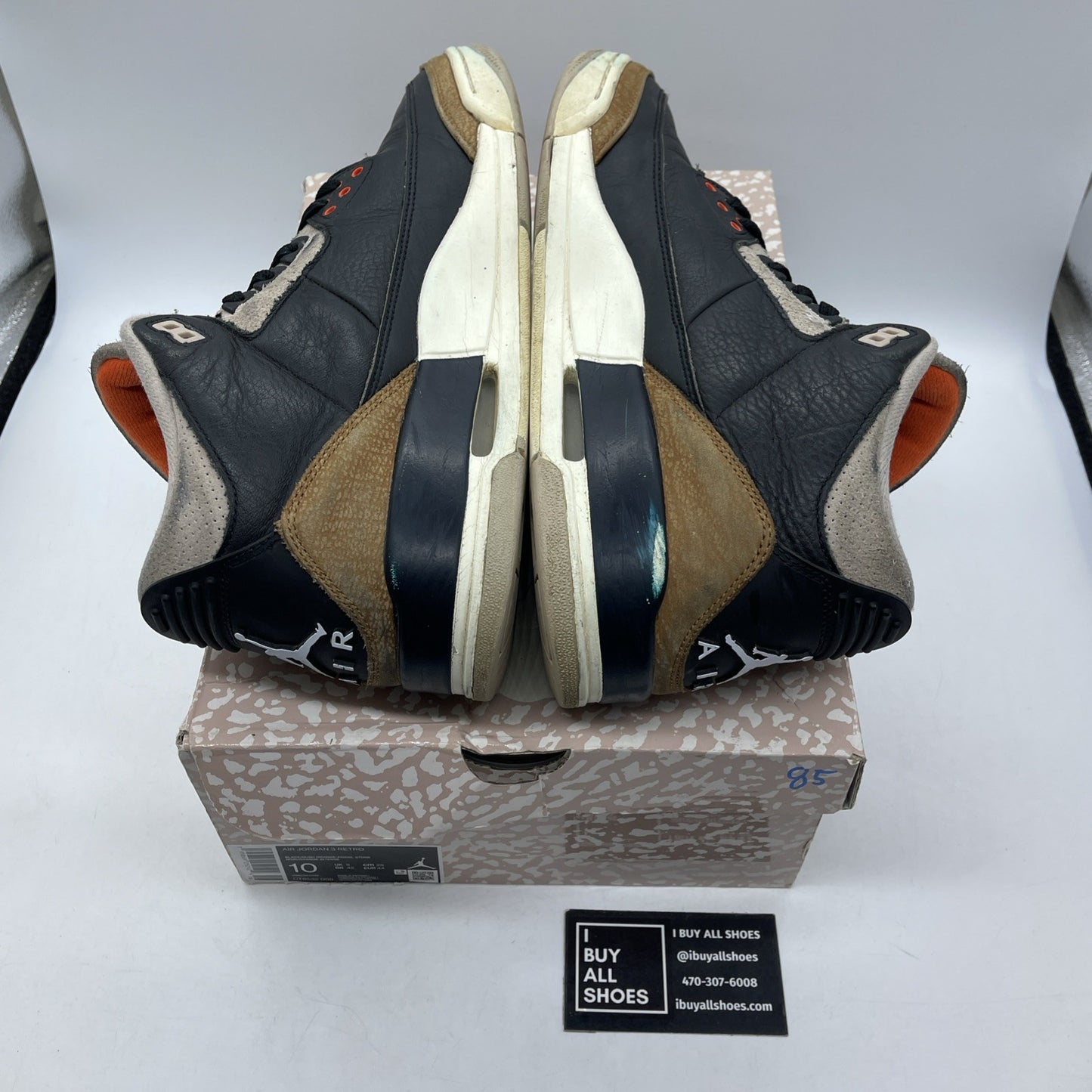 Size 10 - Jordan 3 Retro Mid Desert Elephant Black Brown Suede (CT8532-008)