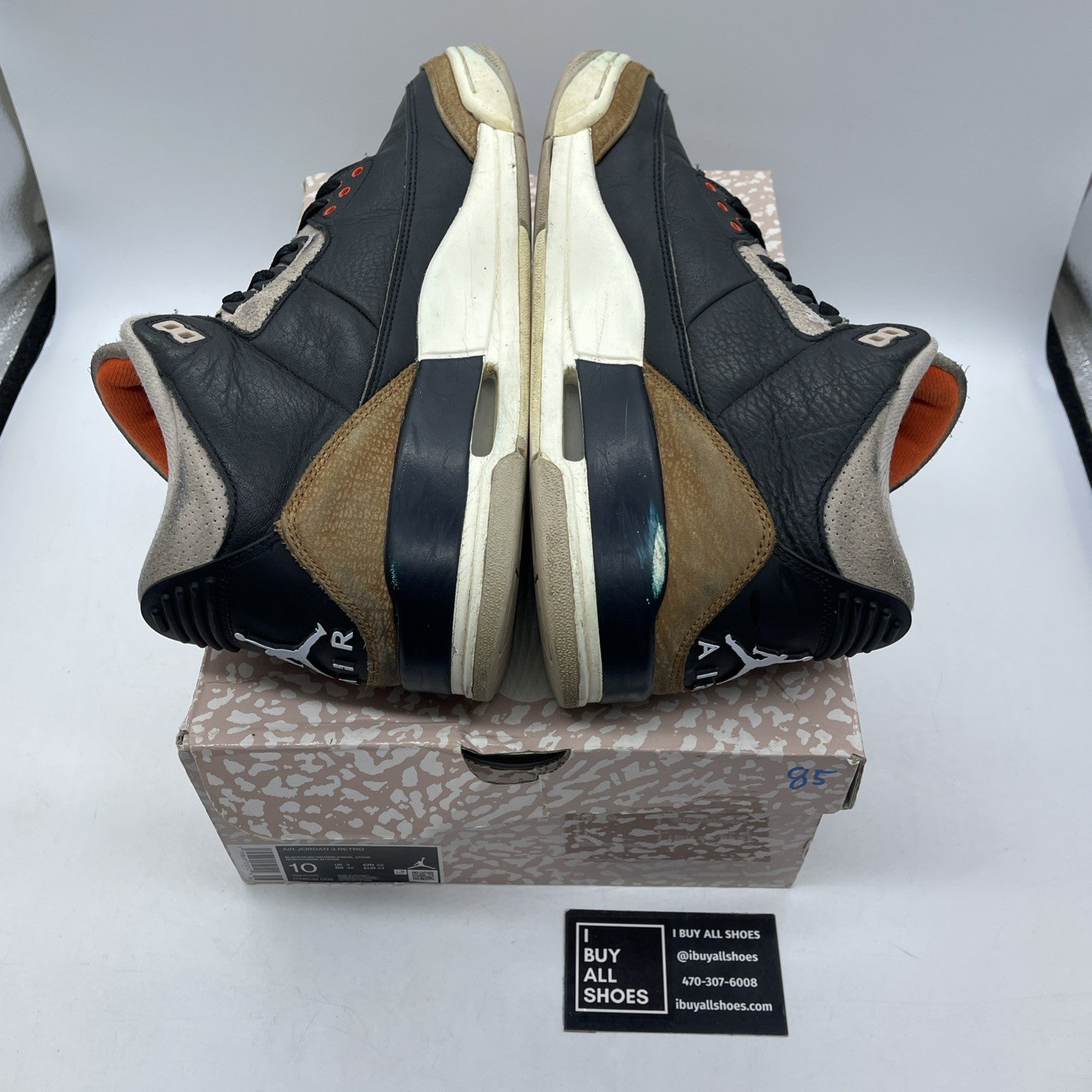Size 10 - Jordan 3 Retro Mid Desert Elephant Black Brown Suede (CT8532-008)