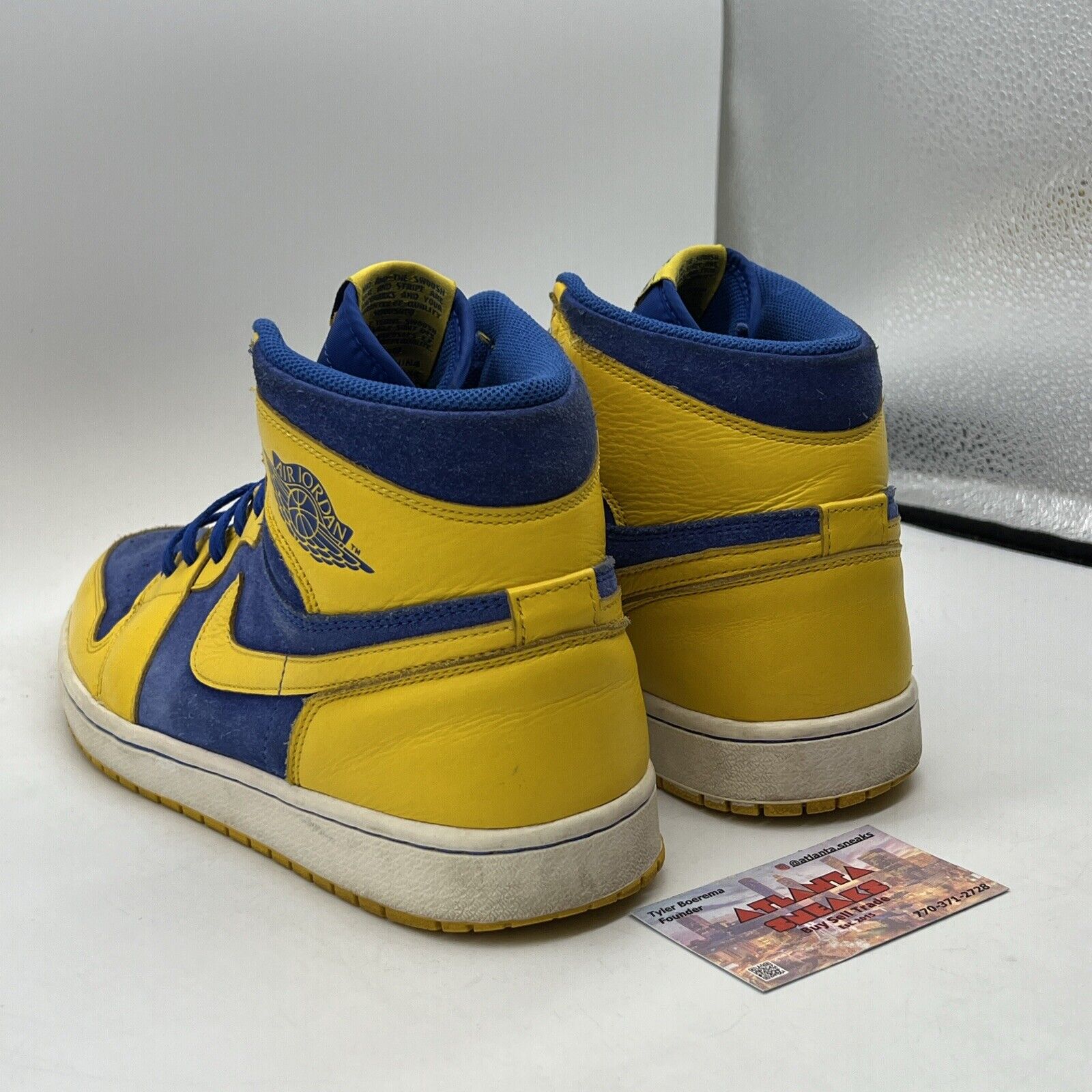 Size 11 - Air Jordan 1 Retro OG High Laney Yellow Blue White Suede (555088-107)